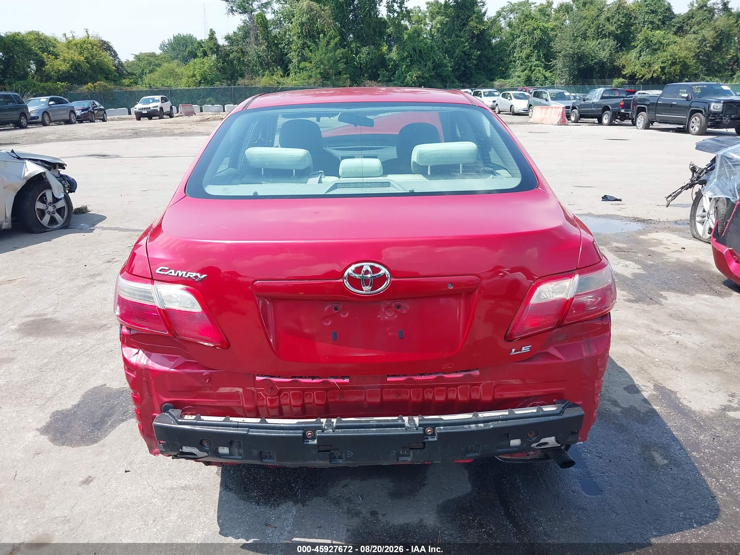 2007 Toyota Camry Le Red vin: 4T1BE46K97U174917