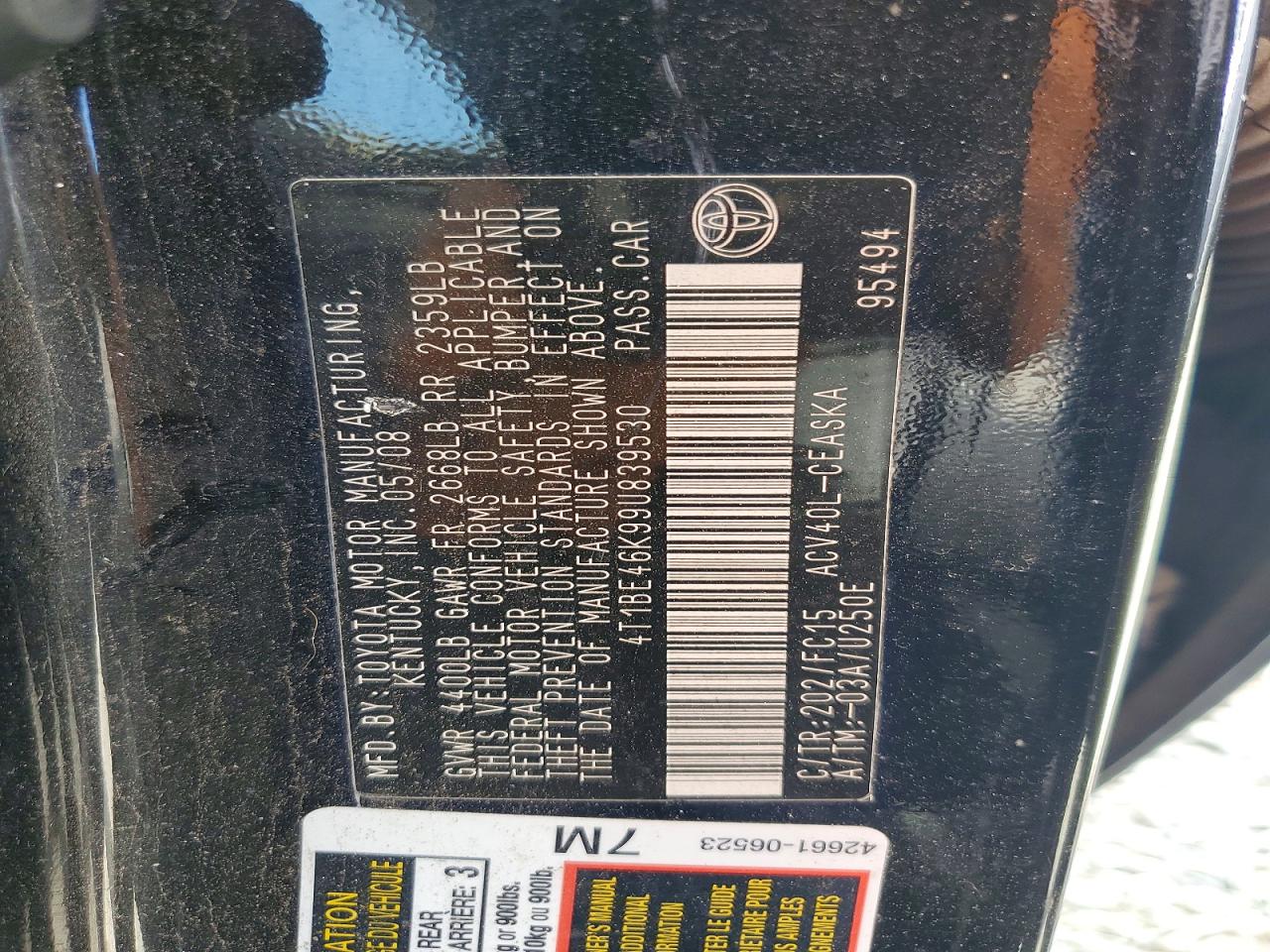 2009 Toyota Camry Se Черный vin: 4T1BE46K99U839530