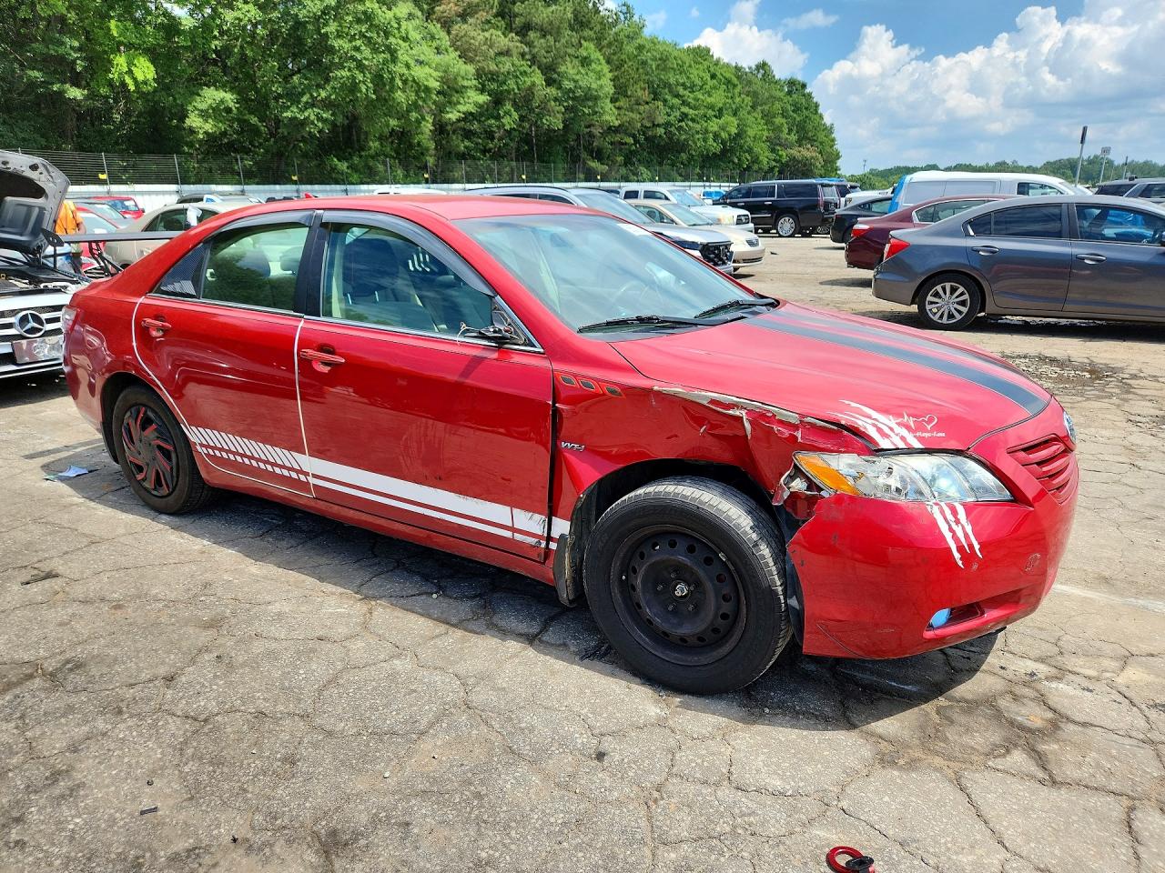 2007 Toyota Camry Le Red vin: 4T1BE46KX7U014710