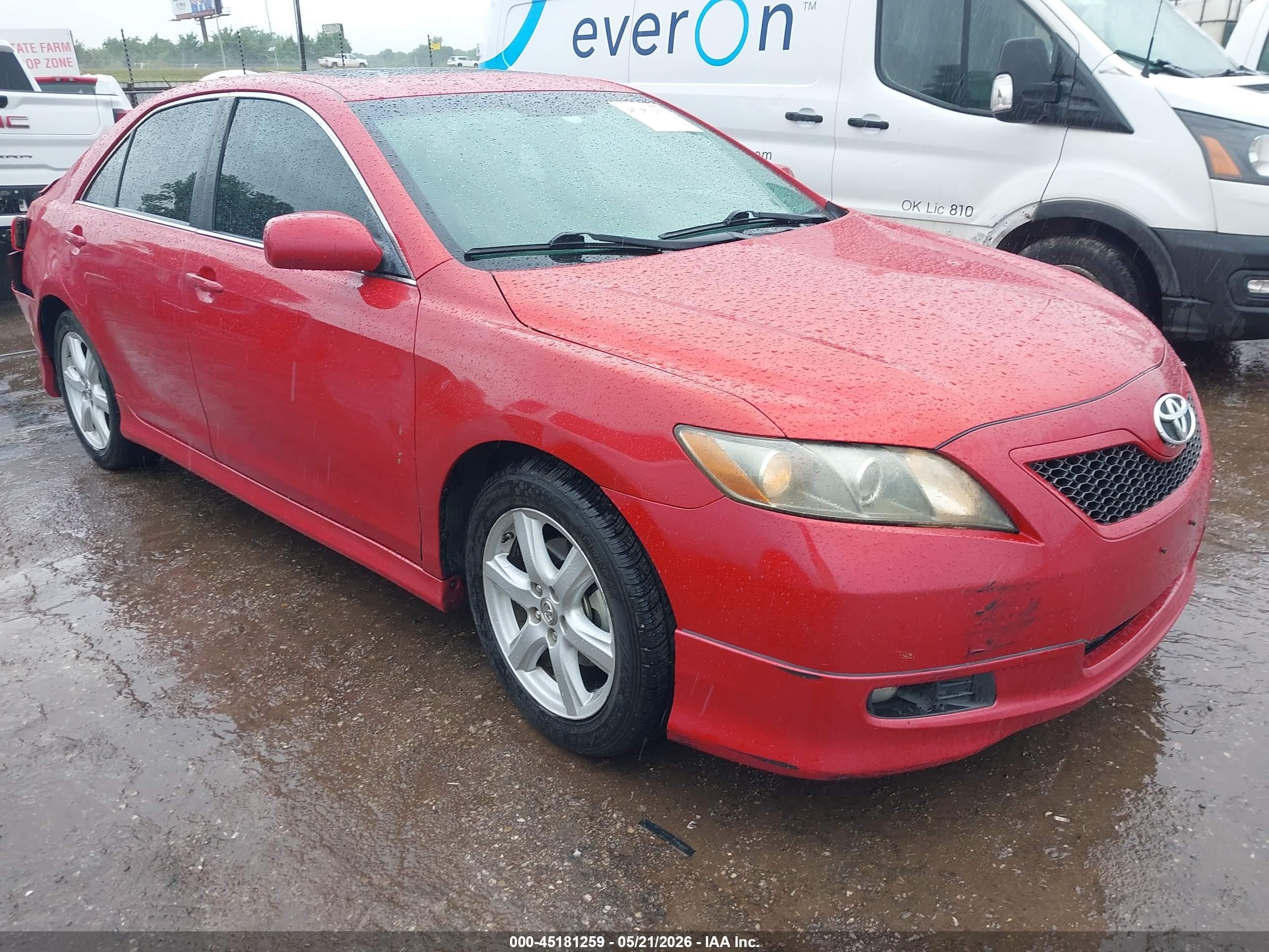 2007 Toyota Camry Se Red vin: 4T1BE46KX7U095563