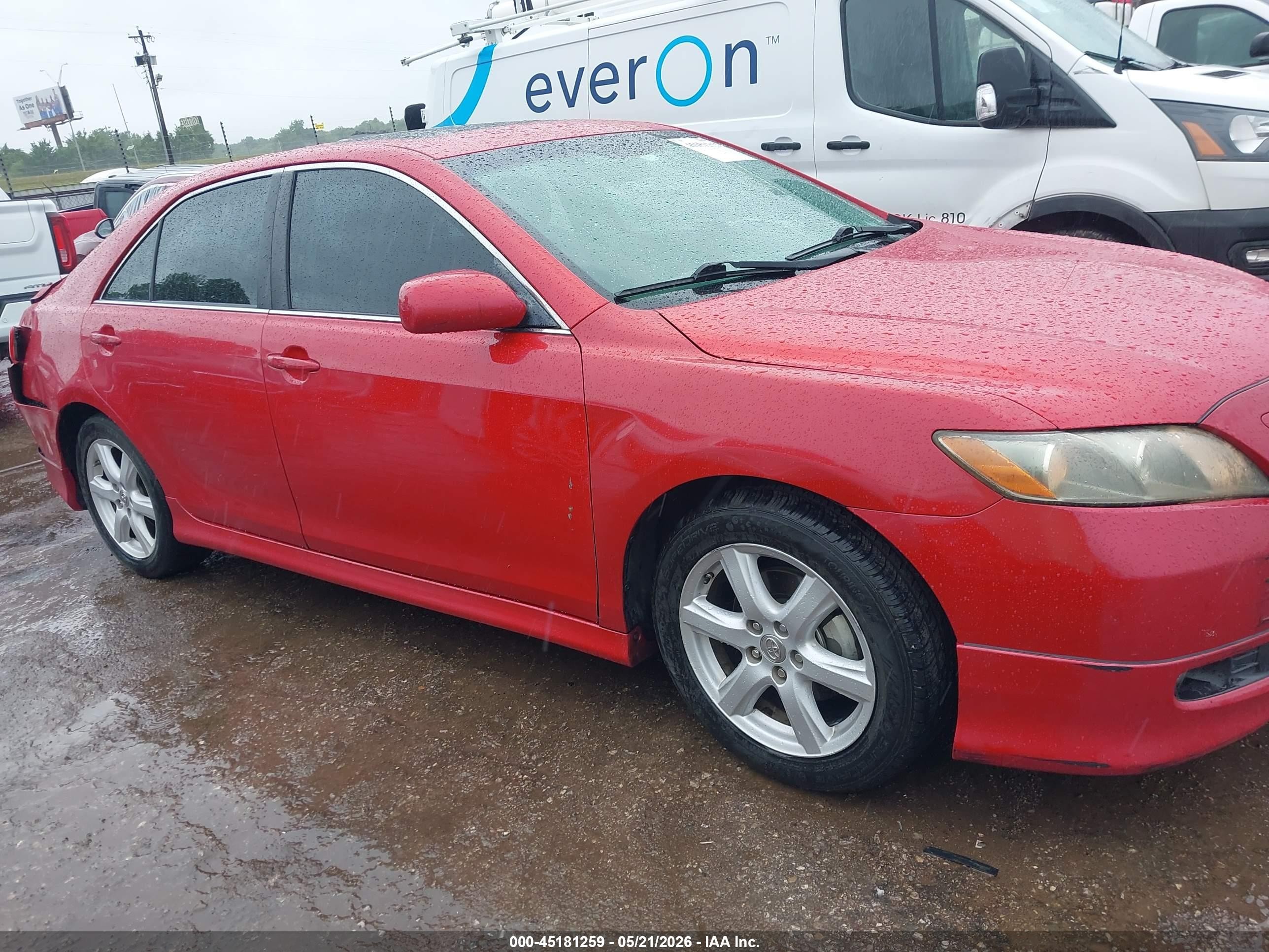 2007 Toyota Camry Se Red vin: 4T1BE46KX7U095563