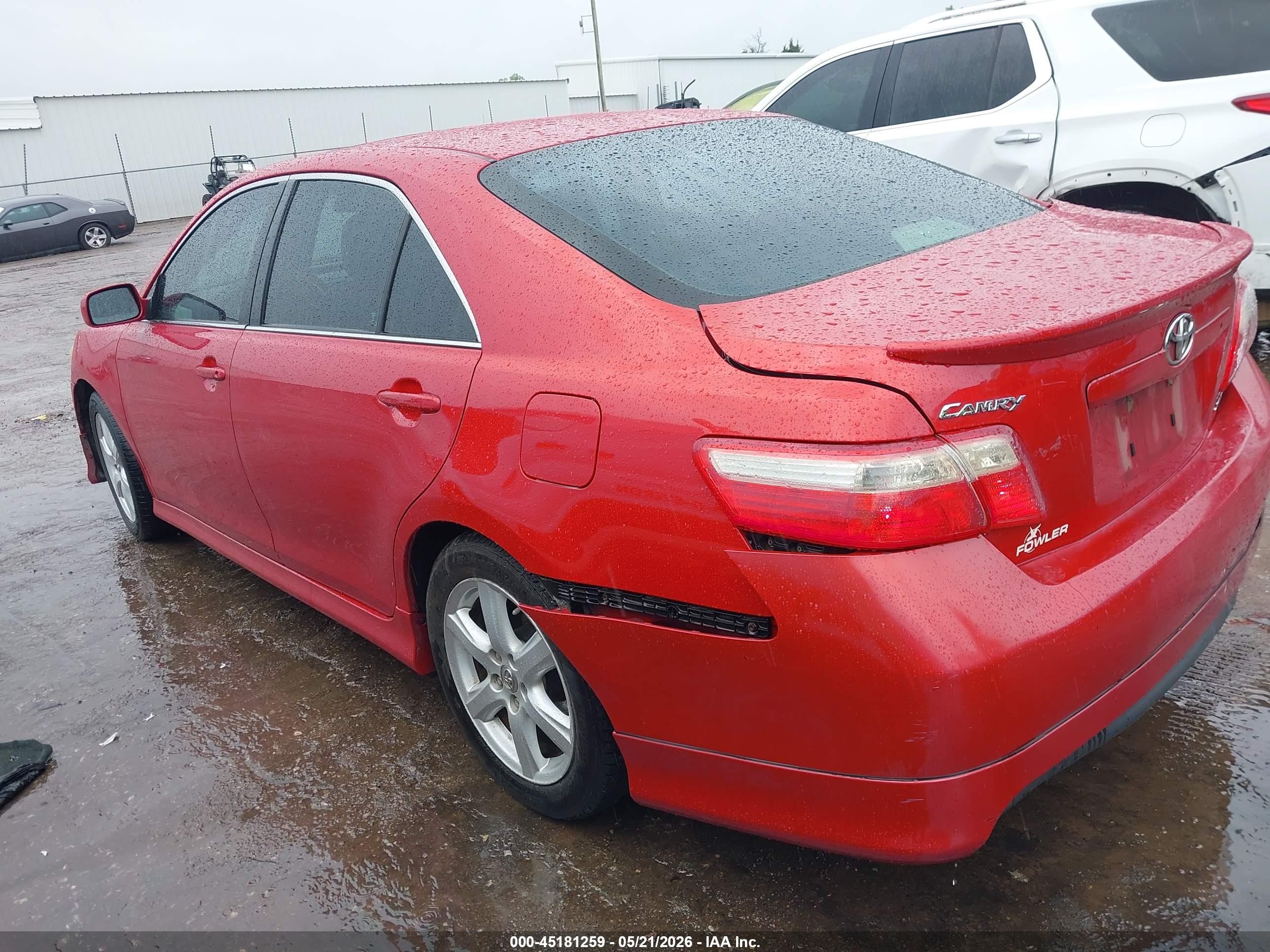 2007 Toyota Camry Se Red vin: 4T1BE46KX7U095563