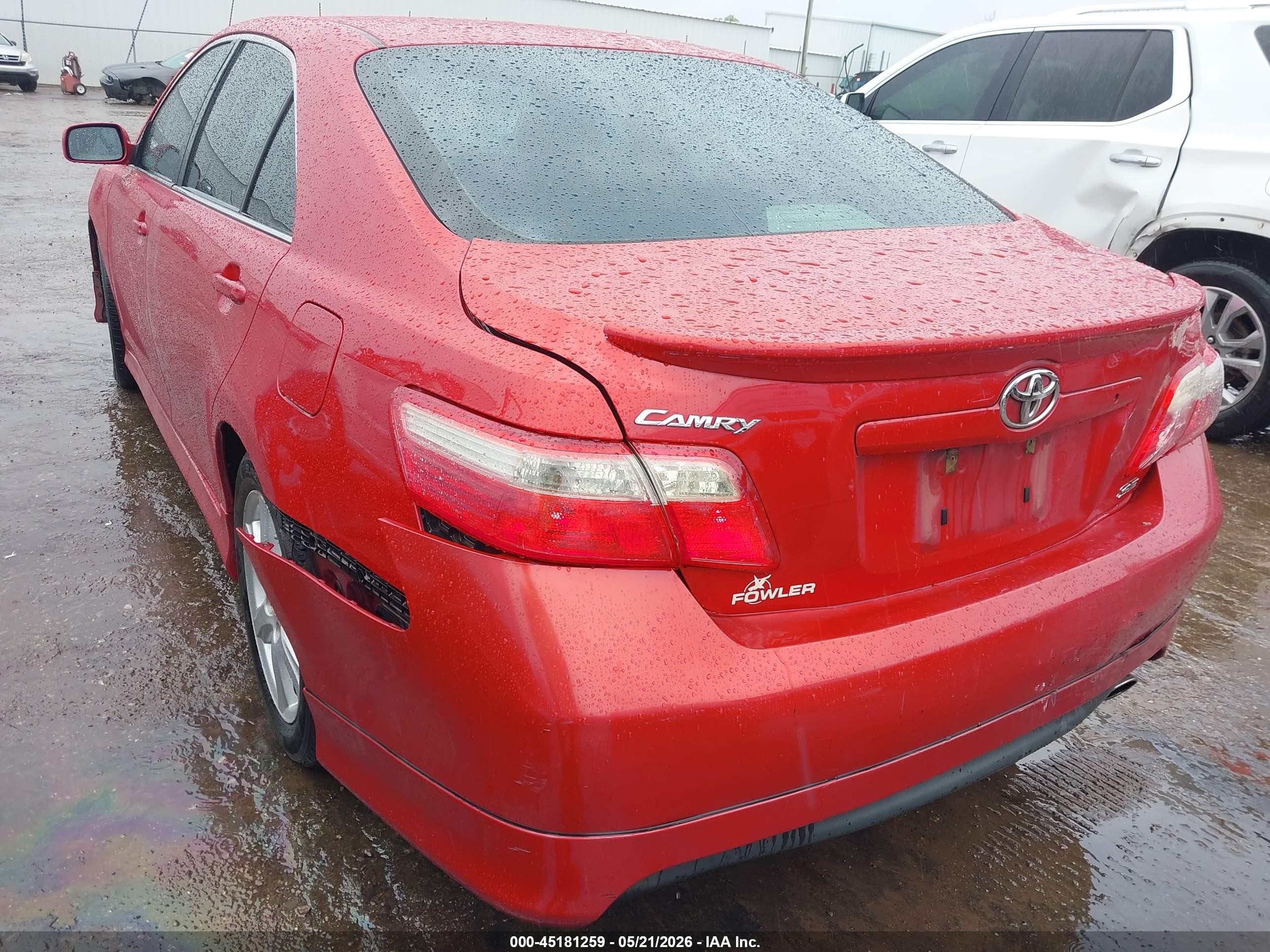 2007 Toyota Camry Se Red vin: 4T1BE46KX7U095563