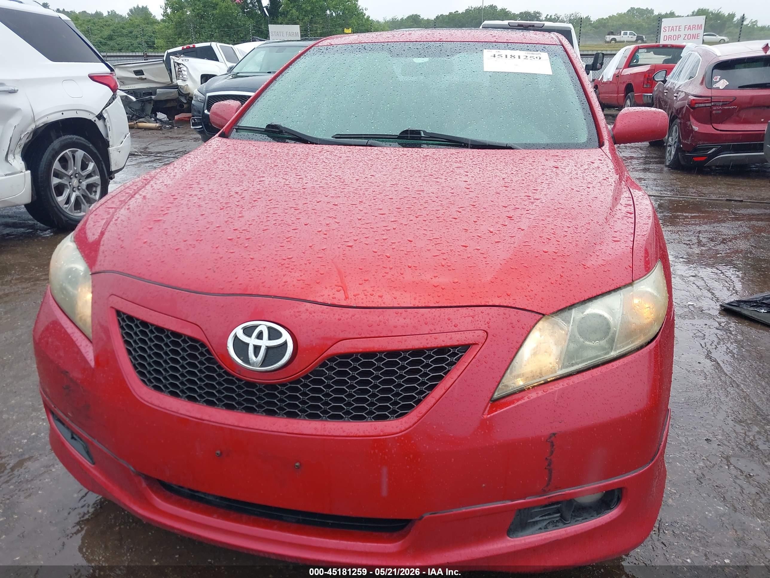 2007 Toyota Camry Se Red vin: 4T1BE46KX7U095563