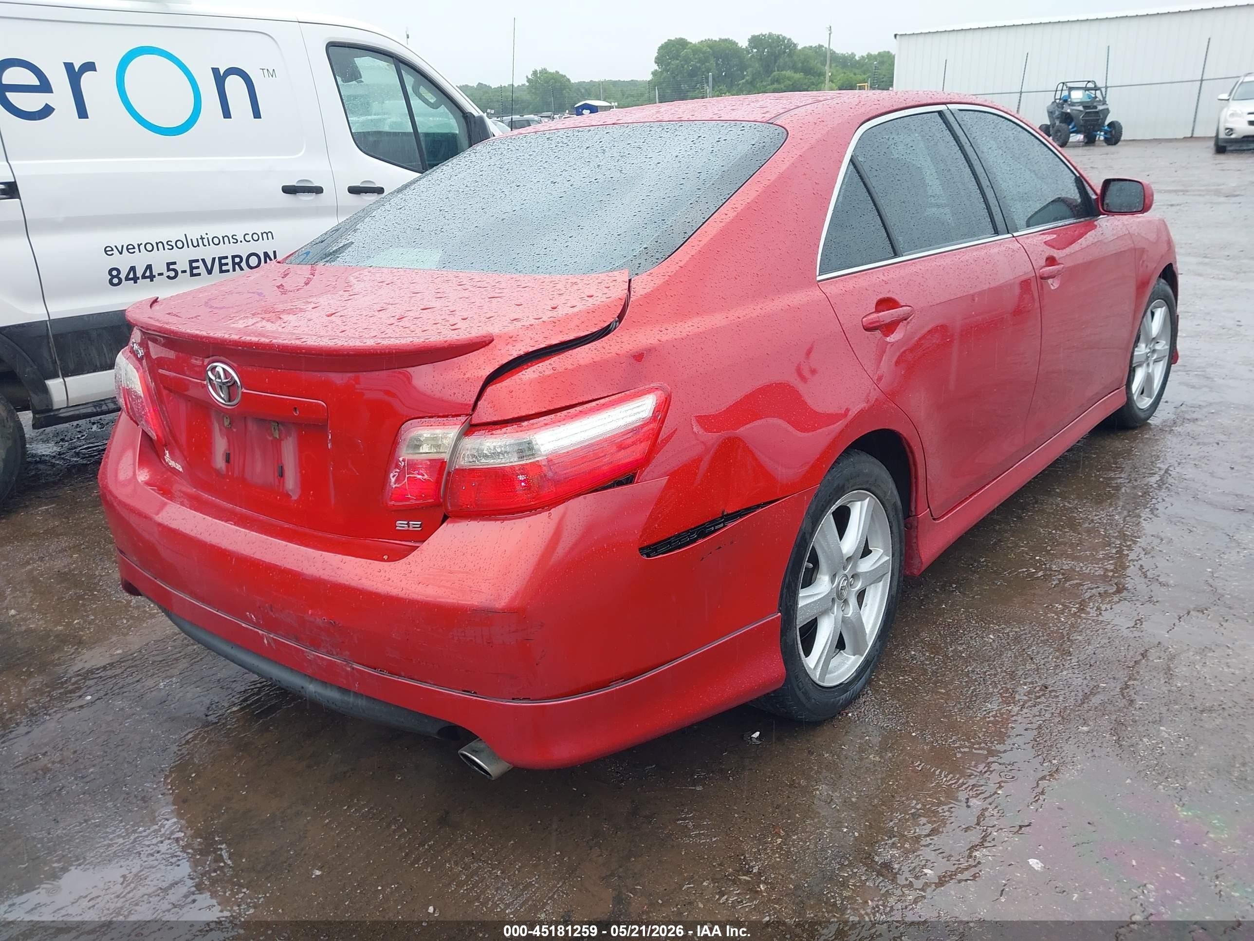 2007 Toyota Camry Se Red vin: 4T1BE46KX7U095563