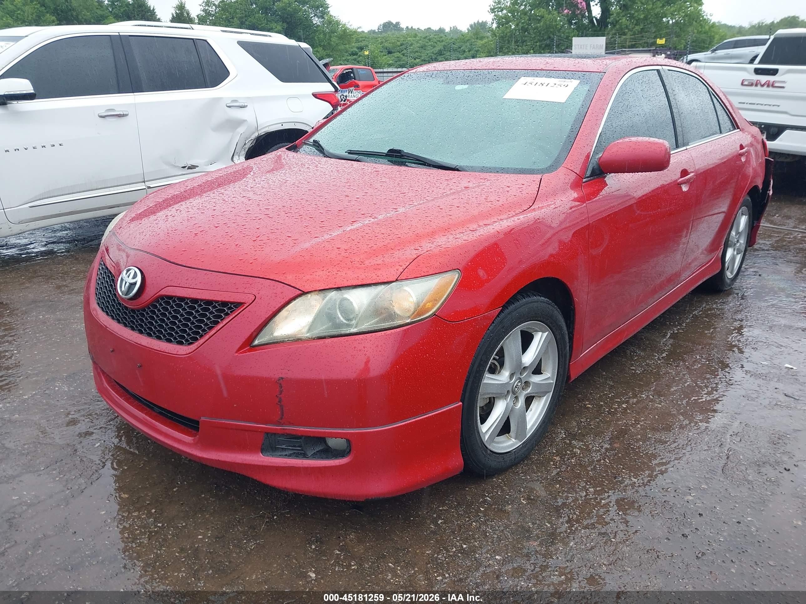 2007 Toyota Camry Se Red vin: 4T1BE46KX7U095563