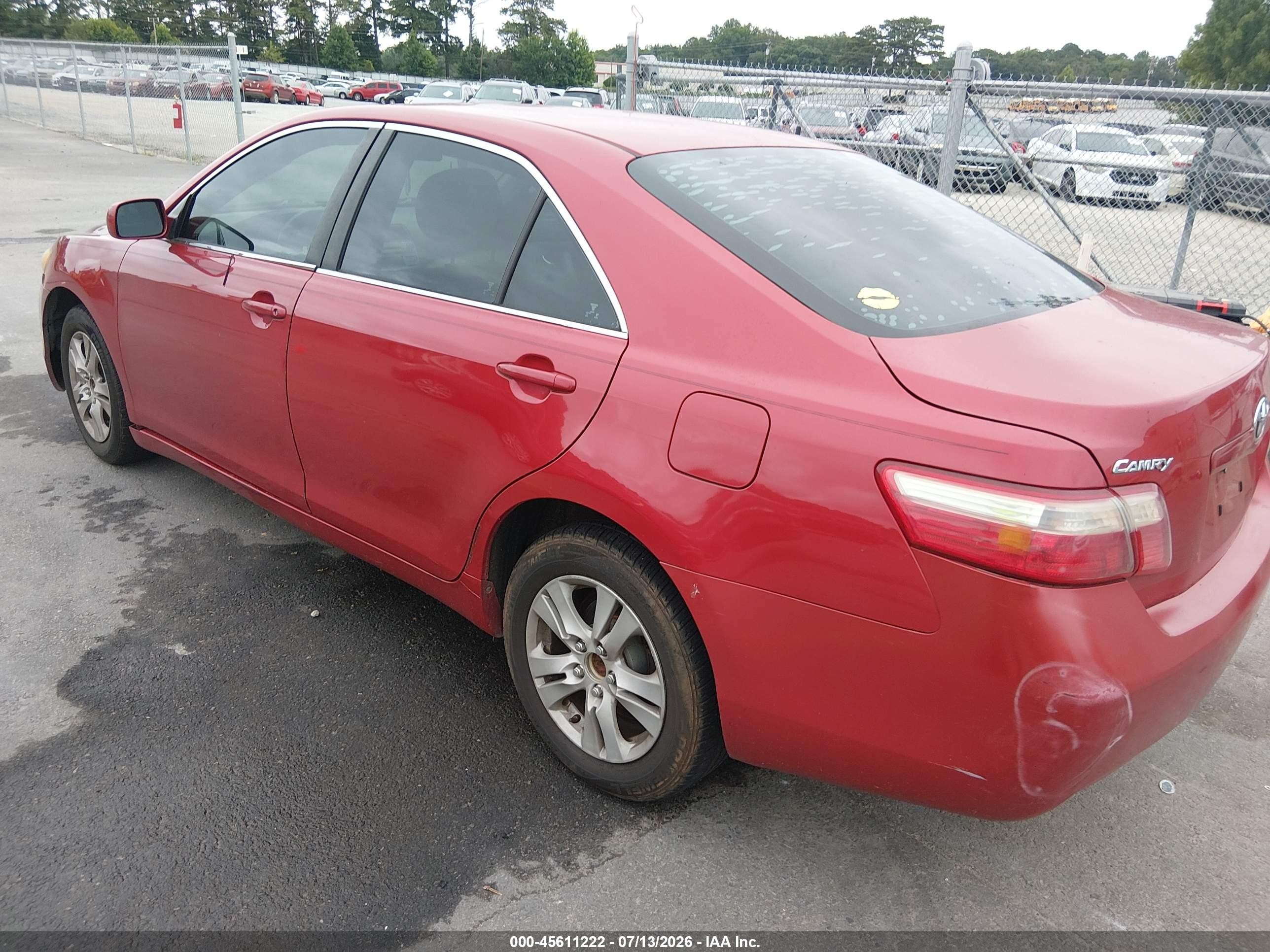 2007 Toyota Camry Le Красный vin: 4T1BE46KX7U131767