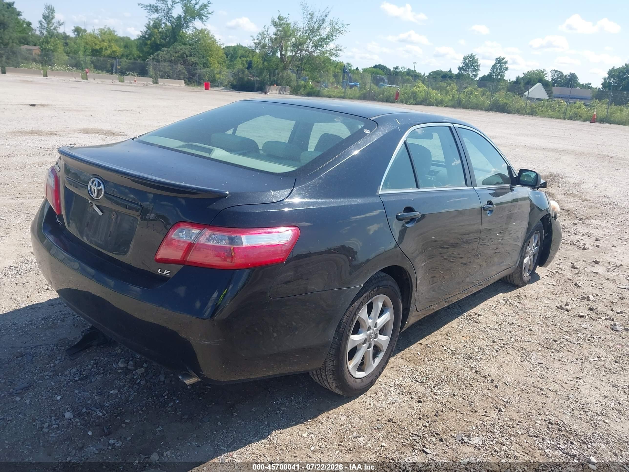 2007 Toyota Camry Le Black vin: 4T1BE46KX7U148990