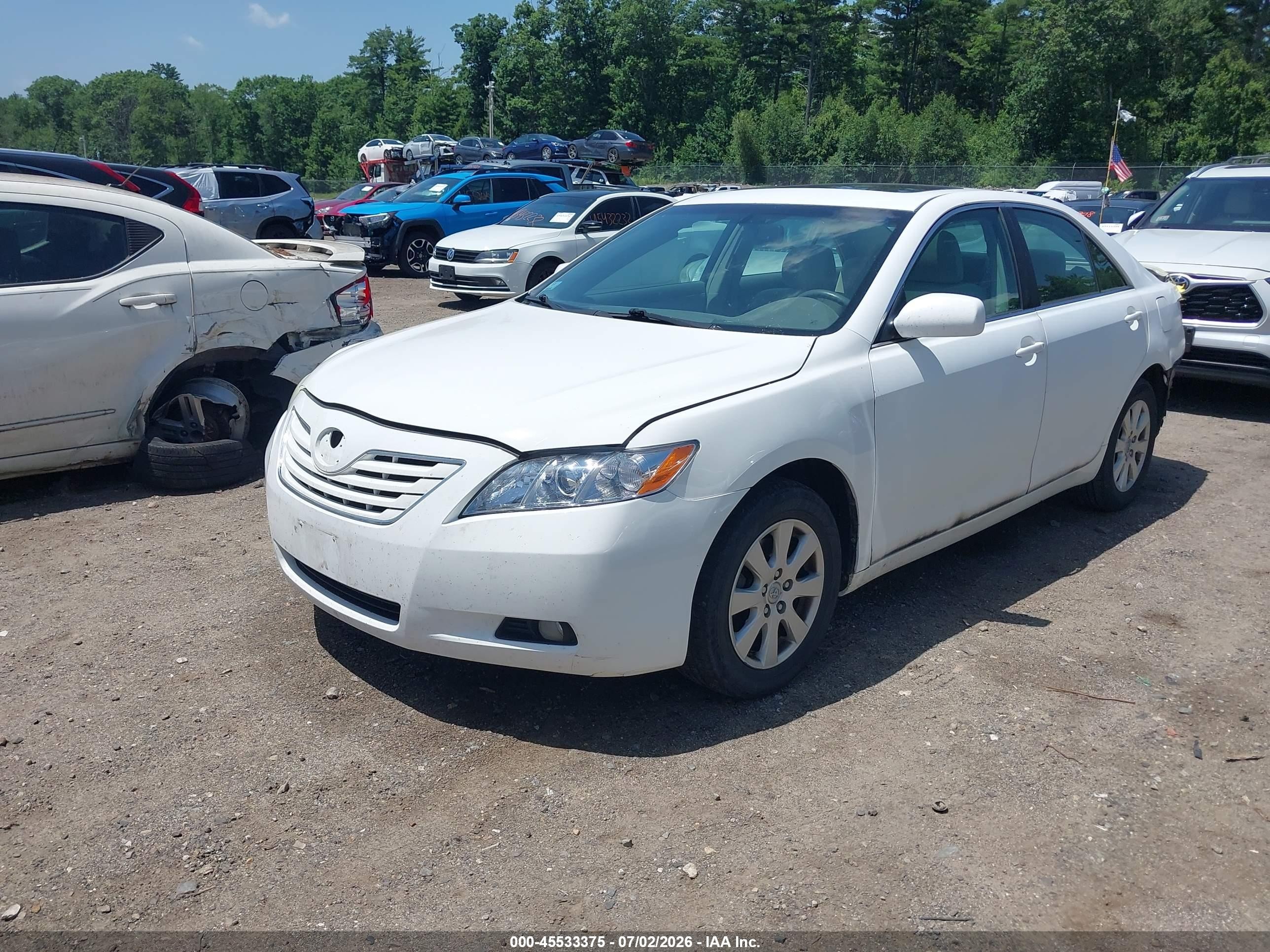 2007 Toyota Camry Xle White vin: 4T1BE46KX7U563369