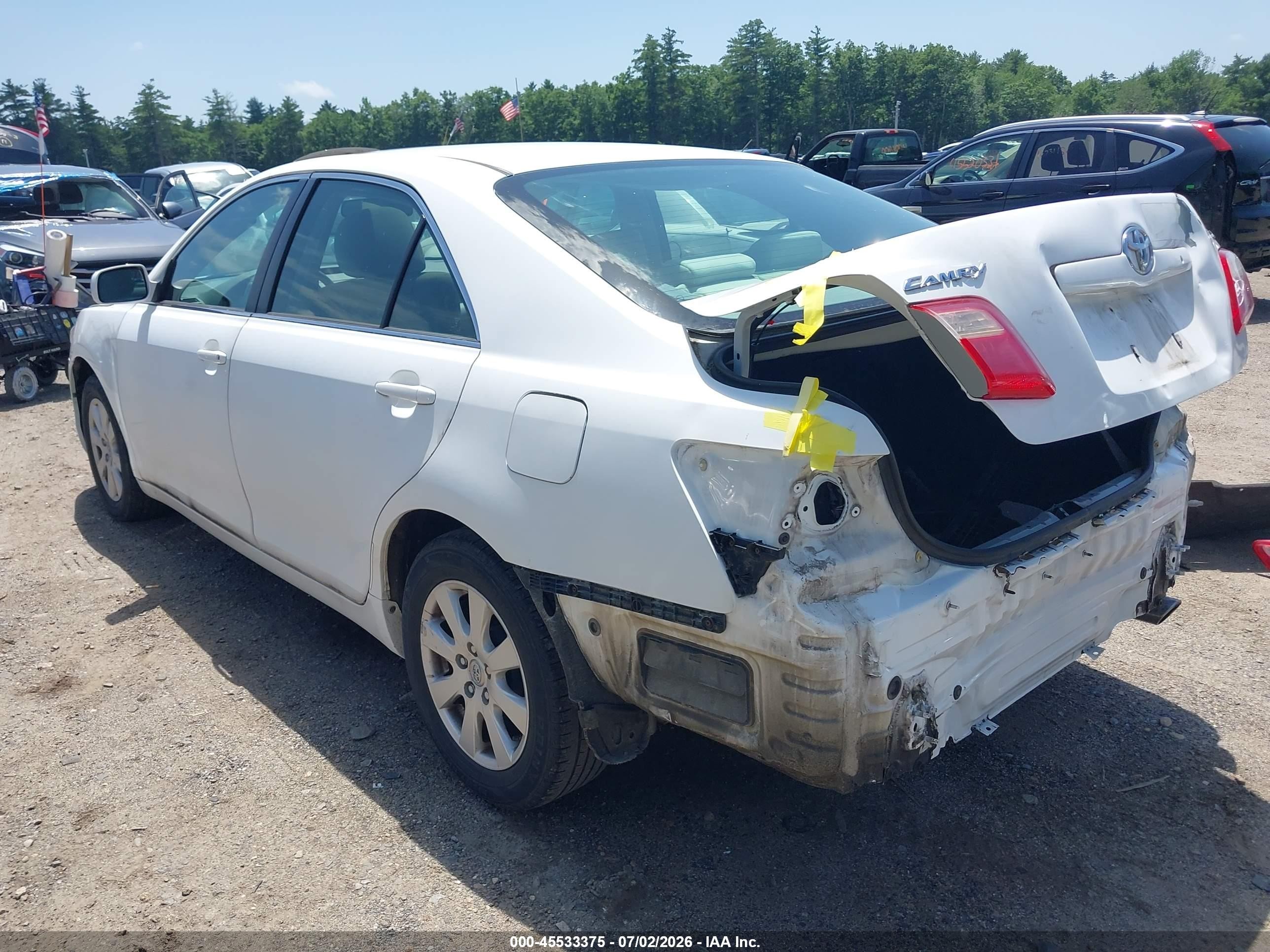 2007 Toyota Camry Xle White vin: 4T1BE46KX7U563369