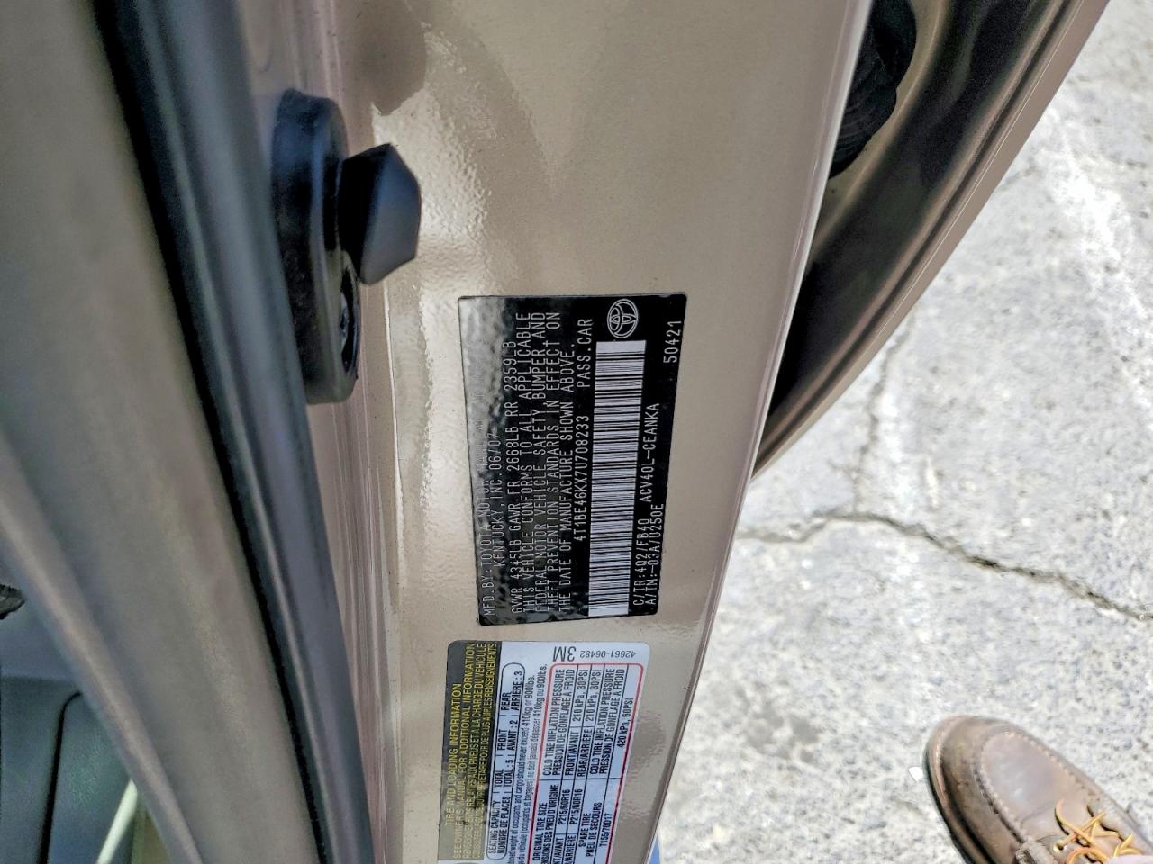 2007 Toyota Camry Ce Золотой vin: 4T1BE46KX7U708233