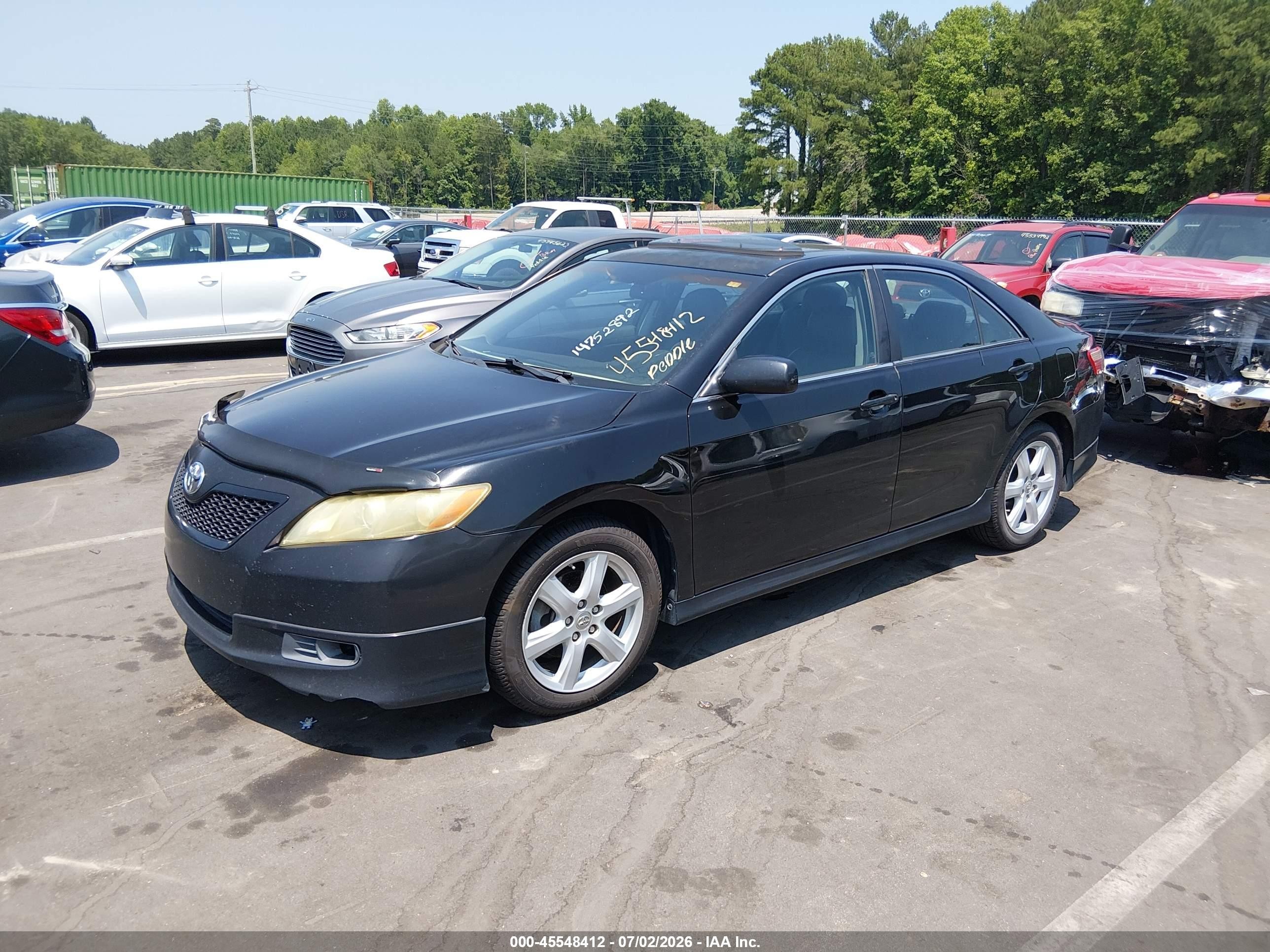 2008 Toyota Camry Se Black vin: 4T1BE46KX8U235242