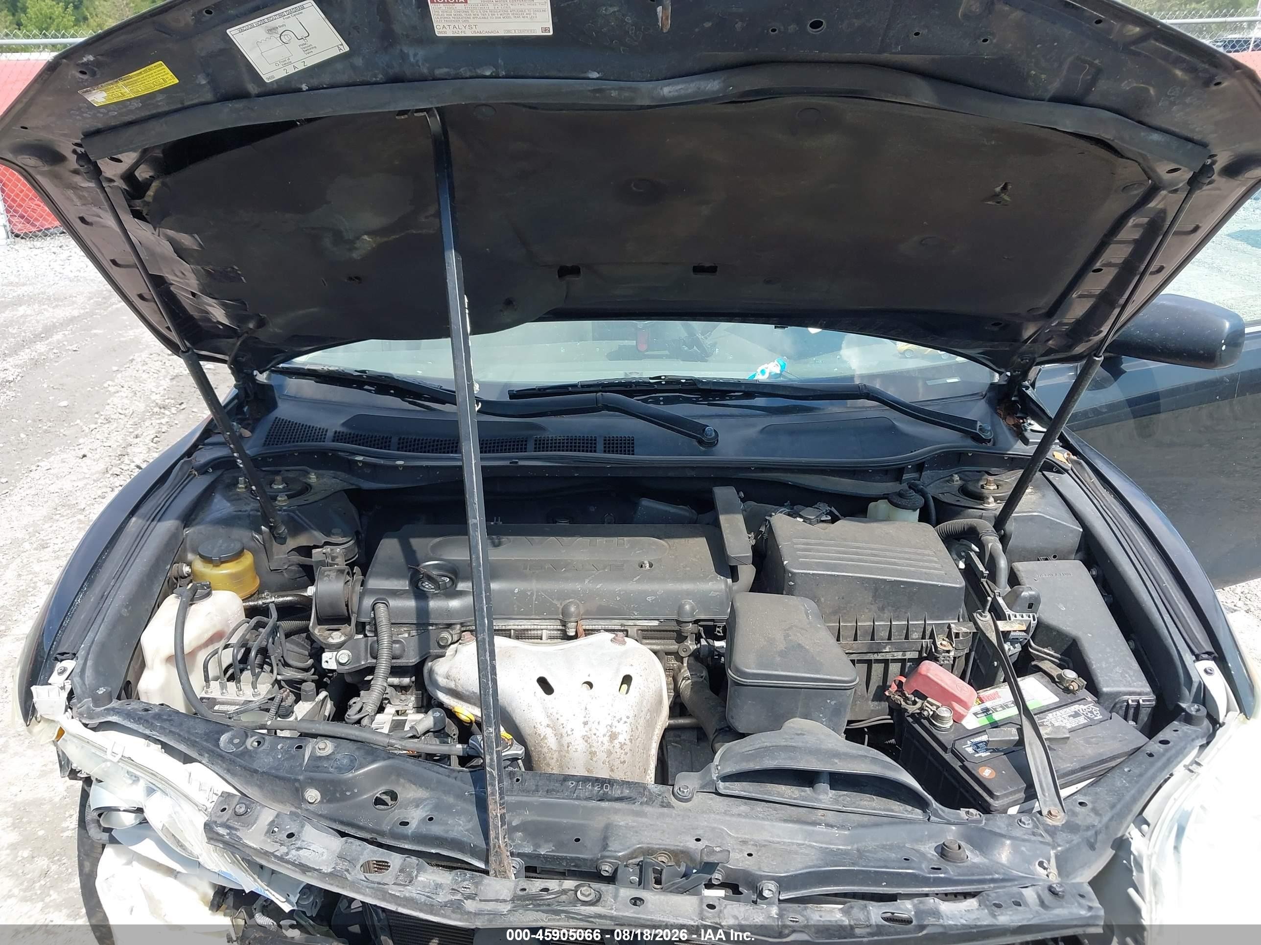 2008 Toyota Camry   Черный vin: 4T1BE46KX8U756557