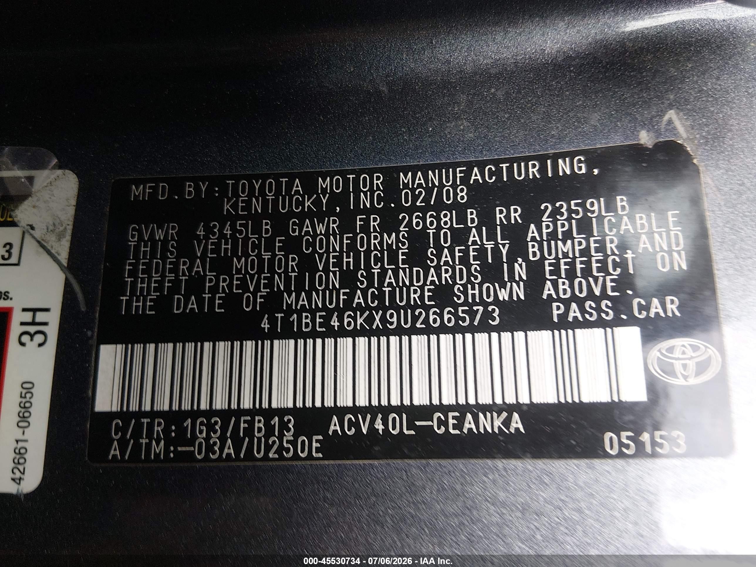2009 Toyota Camry Le Gray vin: 4T1BE46KX9U266573