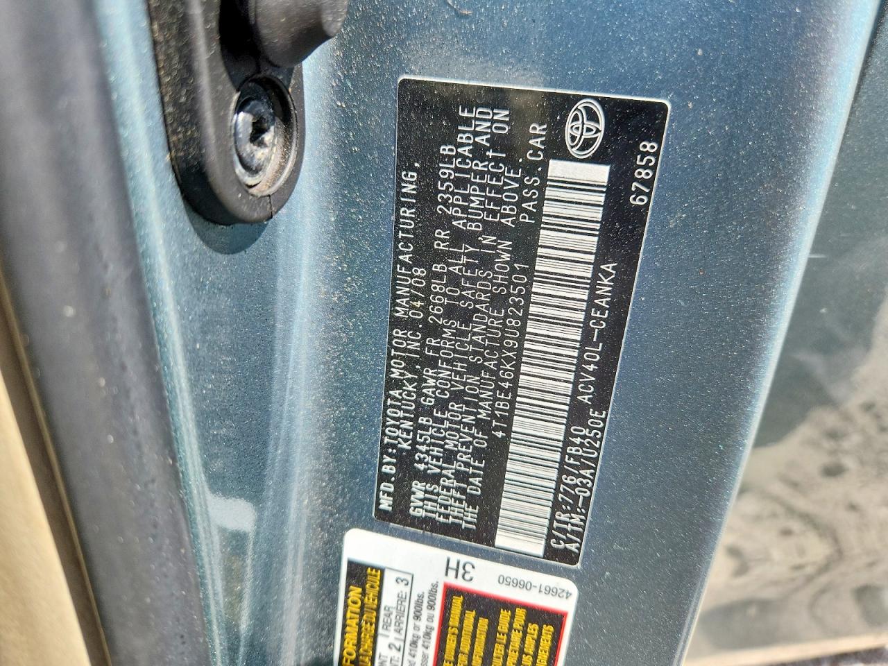 2009 Toyota Camry Le Teal vin: 4T1BE46KX9U823501