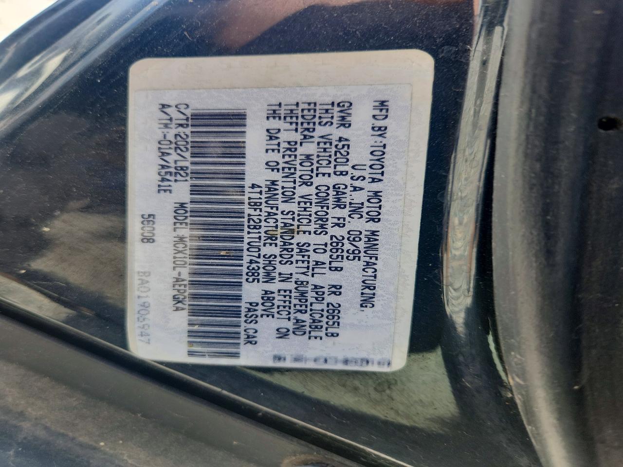 1996 Toyota Avalon Xls Black vin: 4T1BF12B1TU074385