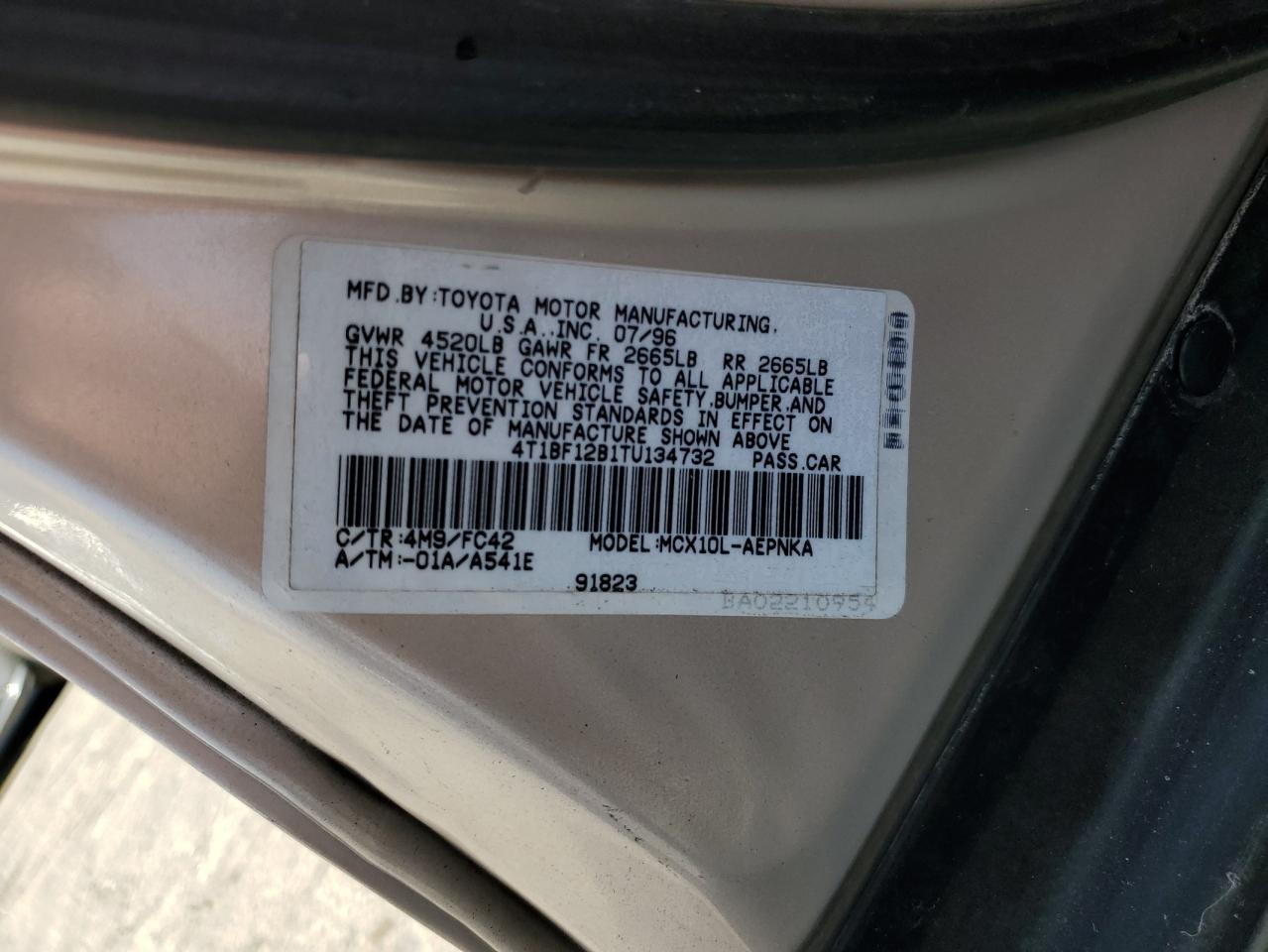 1996 Toyota Avalon Xl Серебряный vin: 4T1BF12B1TU134732