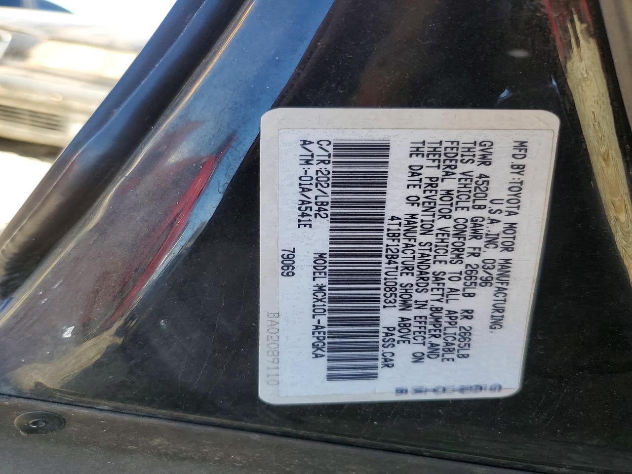 1996 Toyota Avalon Xls Black vin: 4T1BF12B4TU108531