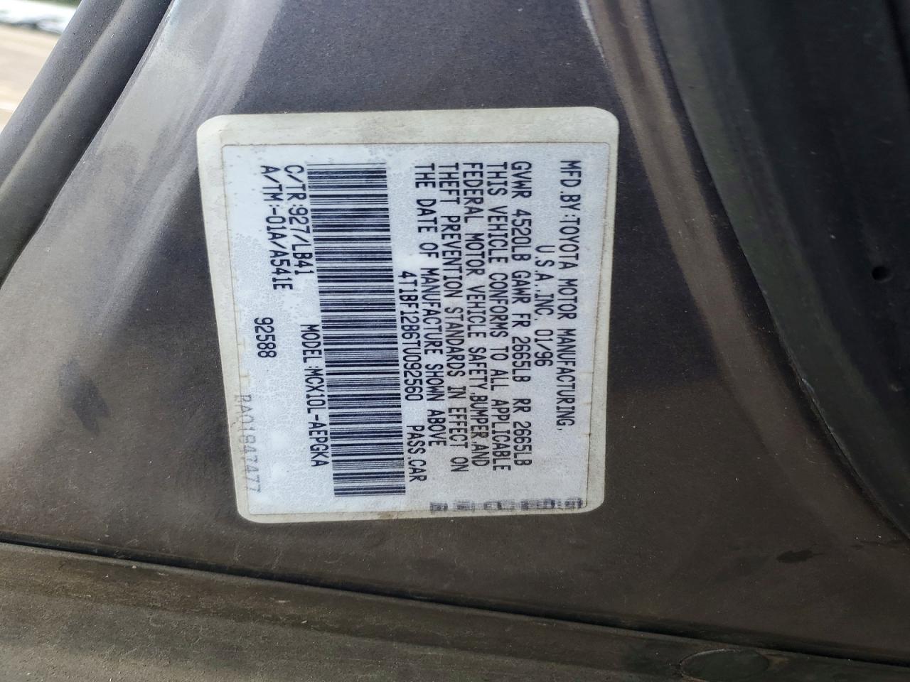 1996 Toyota Avalon Xl Gray vin: 4T1BF12B6TU092560