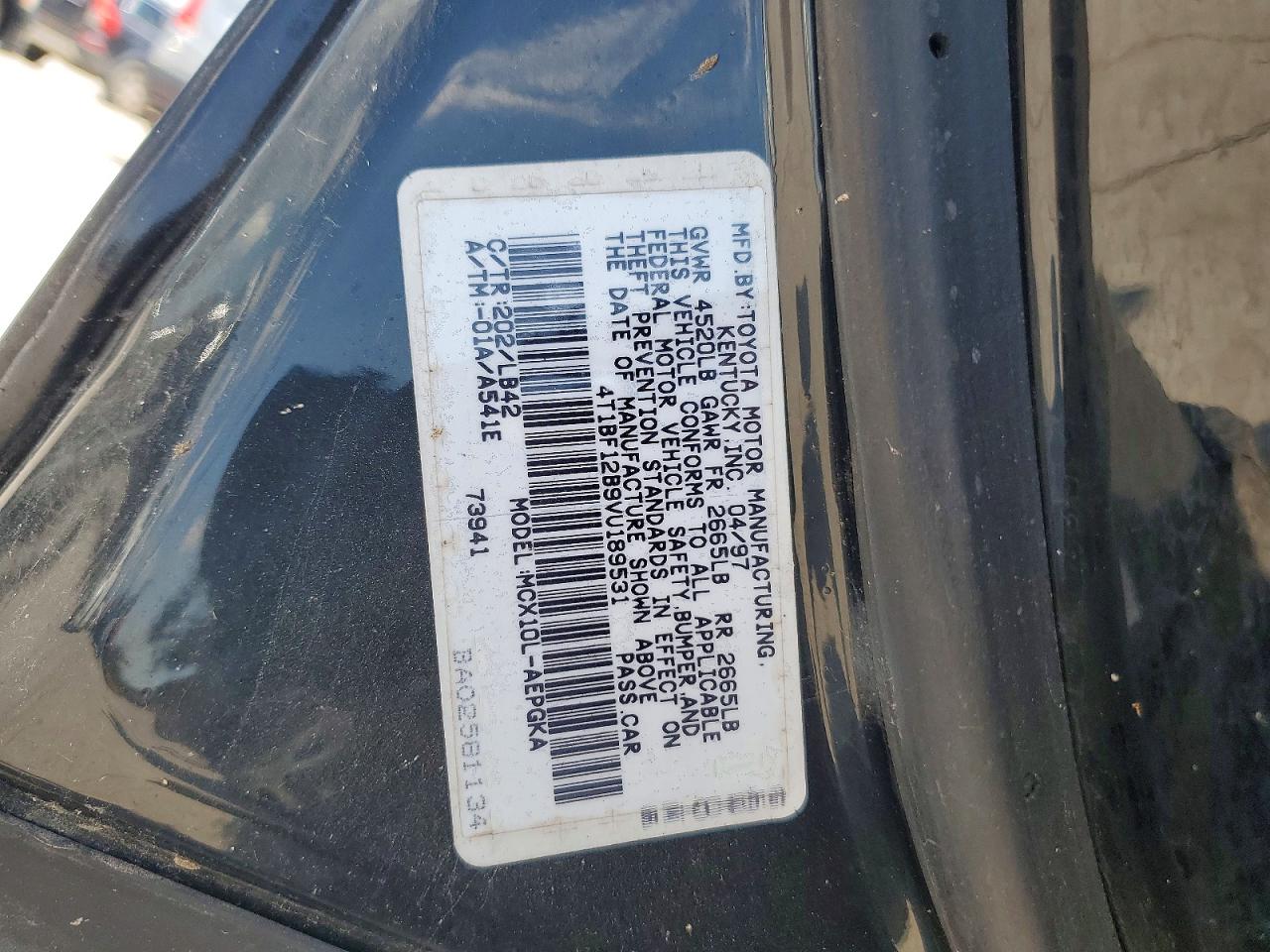 1997 Toyota Avalon Xls Black vin: 4T1BF12B9VU189531