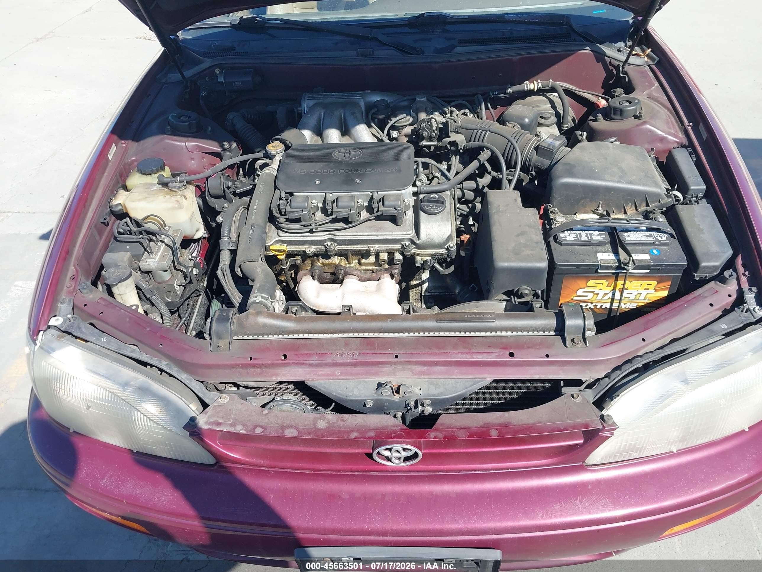 1996 Toyota Camry Le/xle/se Maroon vin: 4T1BF12KXTU138262