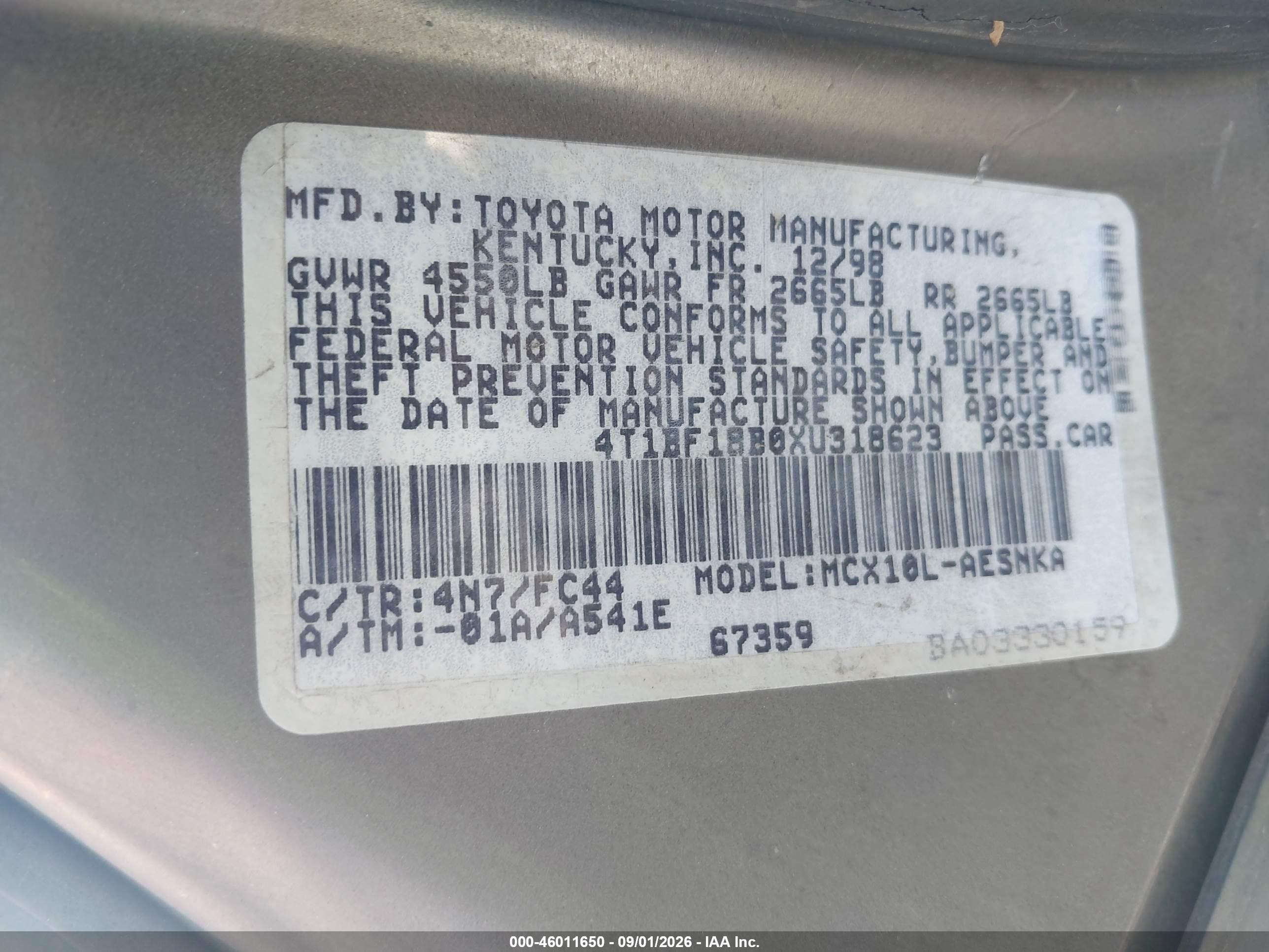 1999 Toyota Avalon Xl Gray vin: 4T1BF18B0XU318623