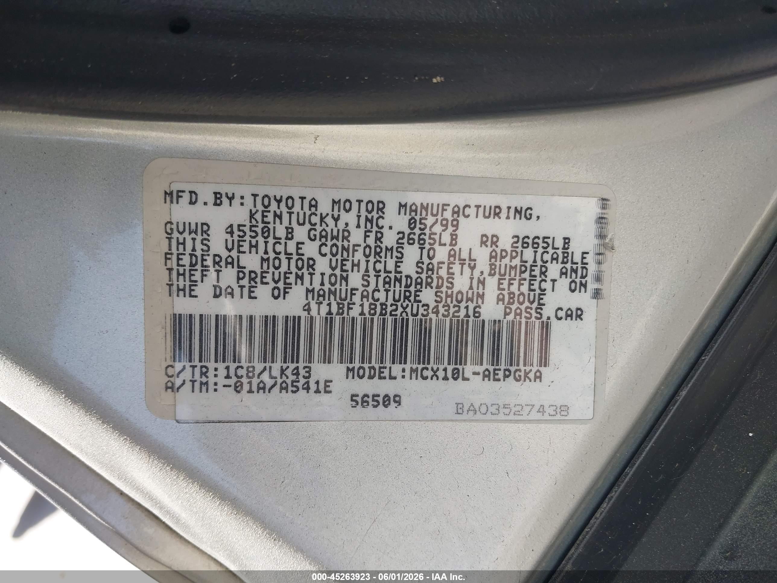 1999 Toyota Avalon Xls Silver vin: 4T1BF18B2XU343216