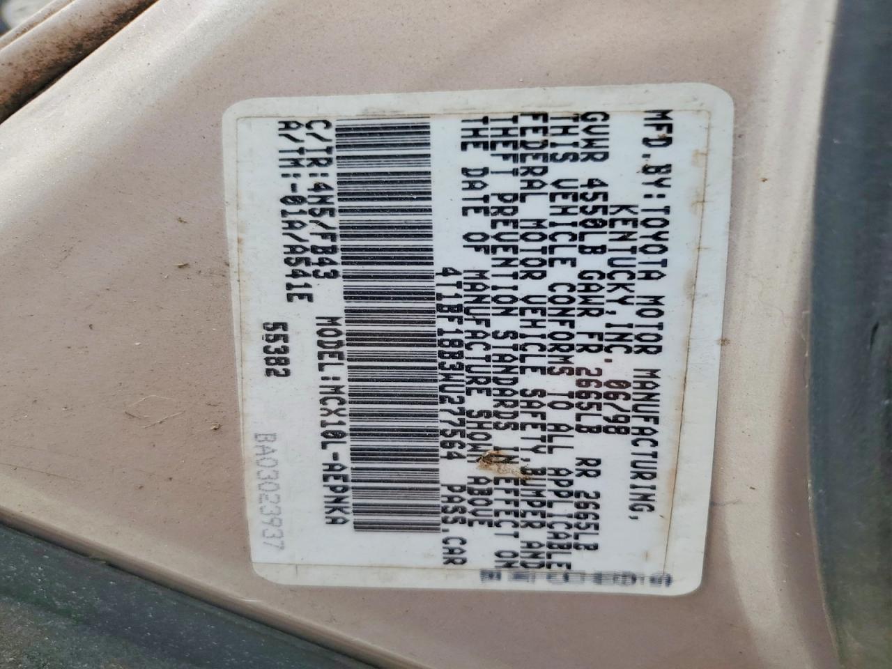 1998 Toyota Avalon Xl Tan vin: 4T1BF18B3WU277564