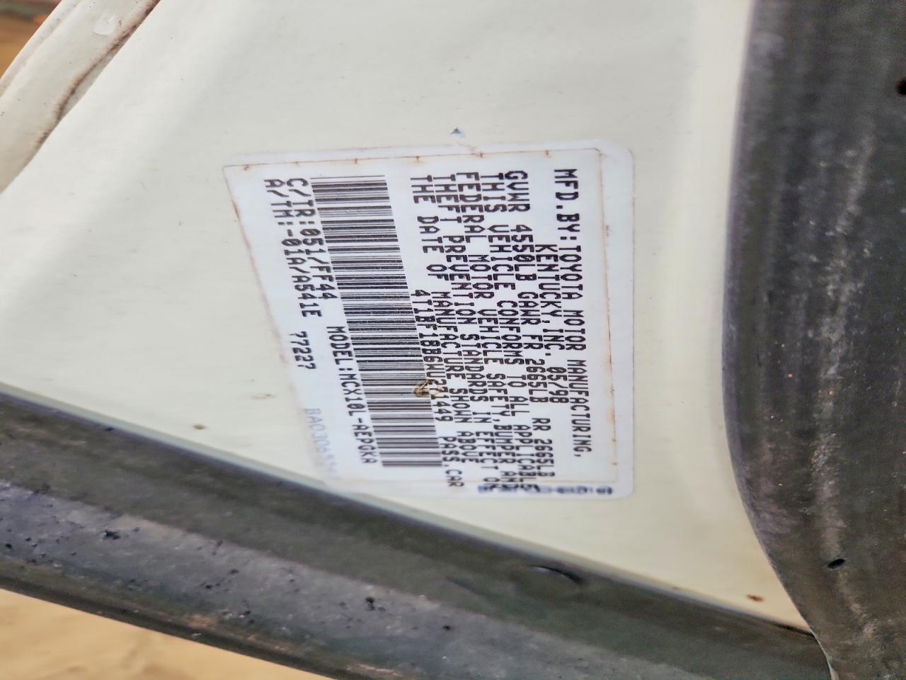 1998 Toyota Avalon Xls White vin: 4T1BF18B6WU271449