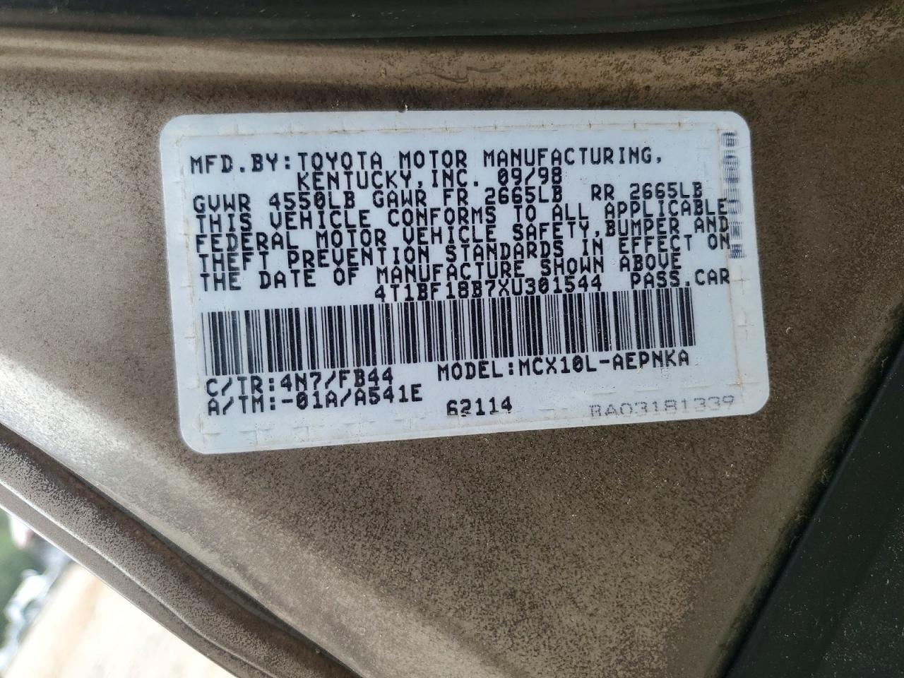 1999 Toyota Avalon Xl Brown vin: 4T1BF18B7XU301544