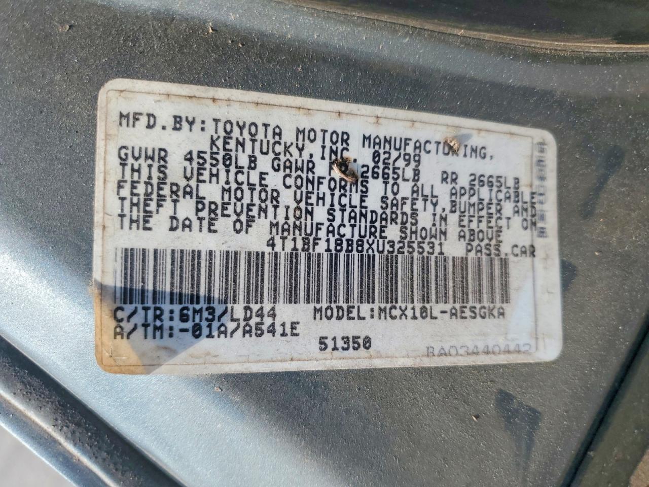 1999 Toyota Avalon Xls Синий vin: 4T1BF18B8XU325531