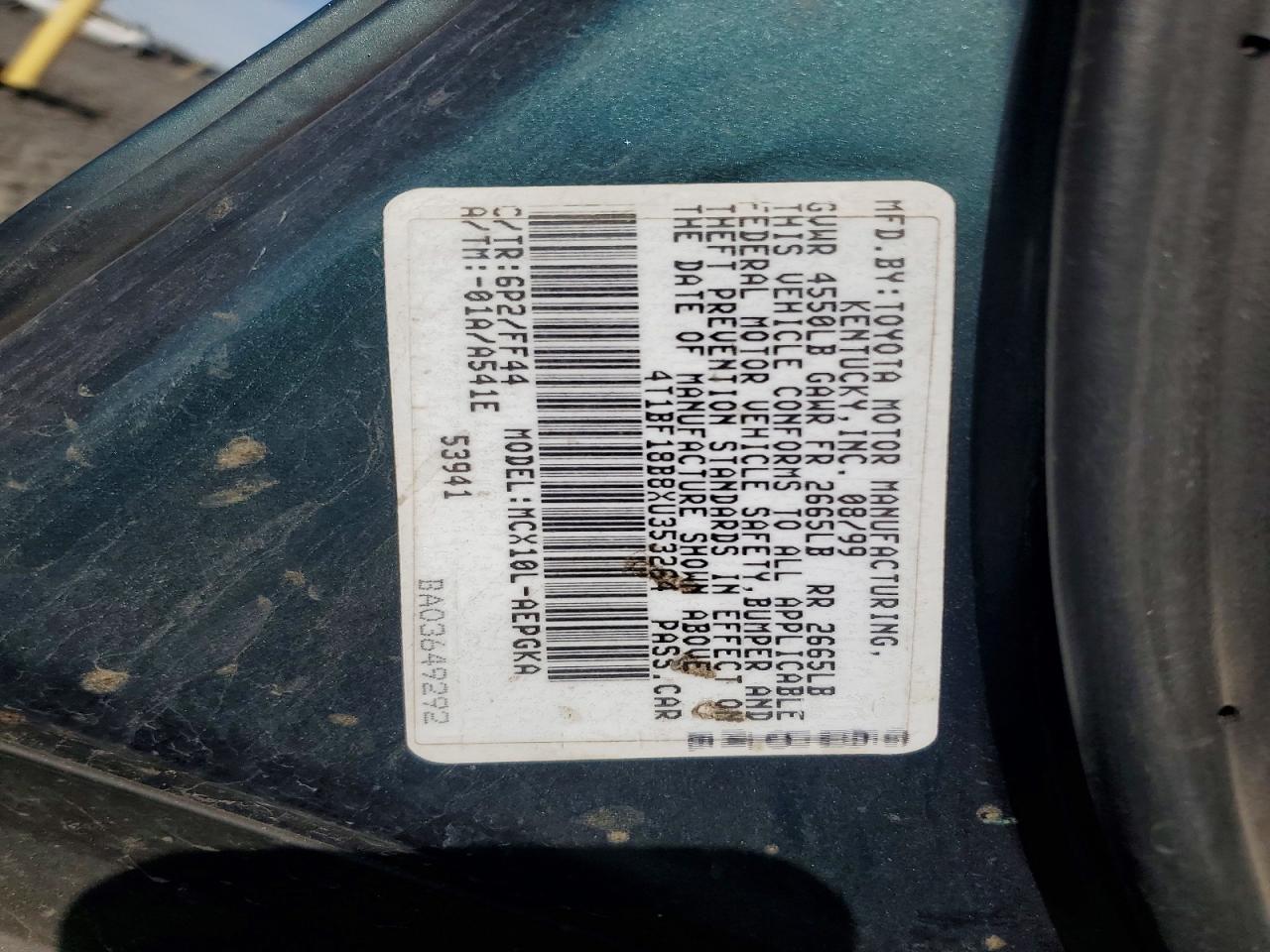 1999 Toyota Avalon Xls Зеленый vin: 4T1BF18B8XU353264