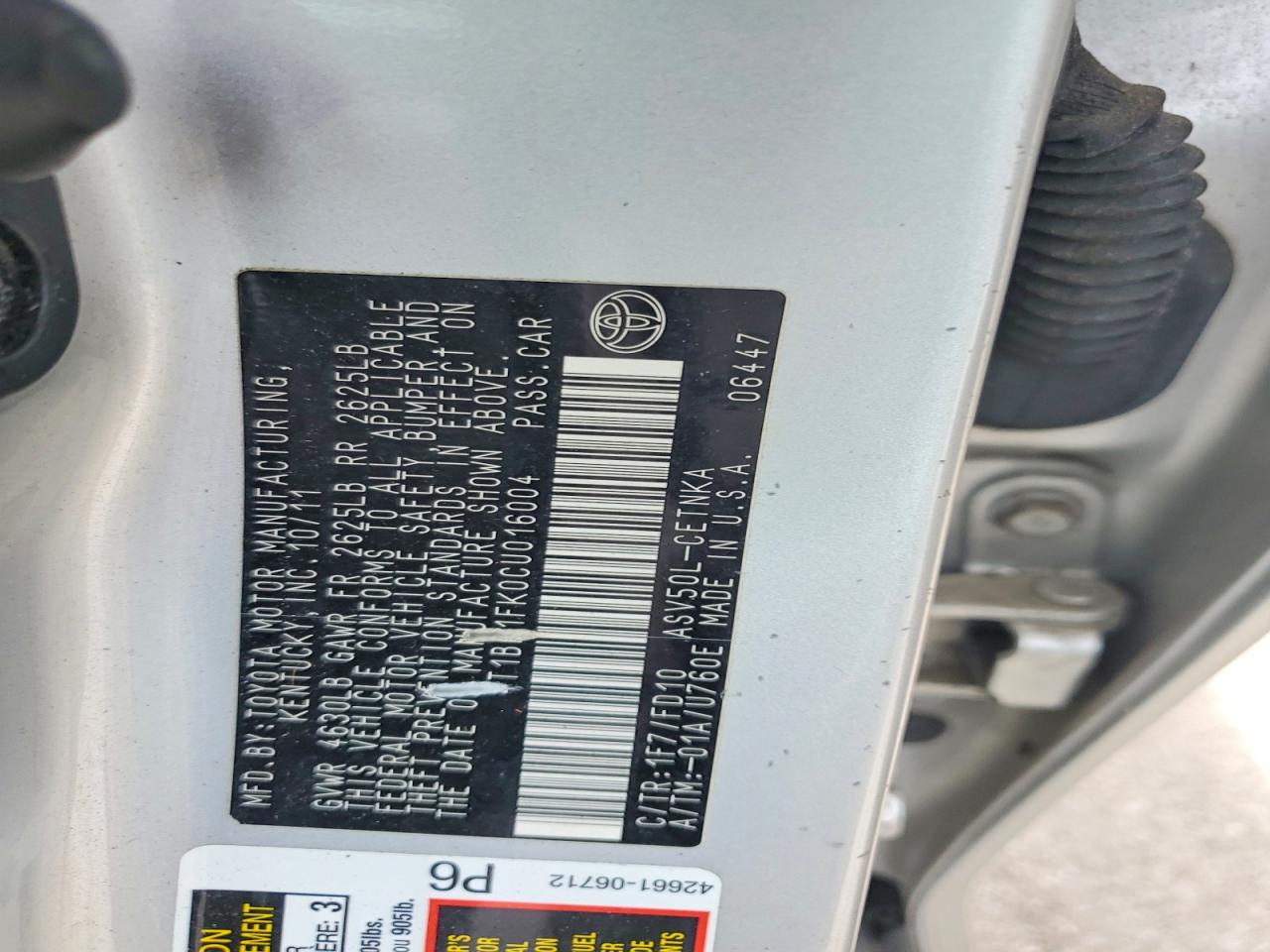 2012 Toyota Camry Le Silver vin: 4T1BF1FK0CU016004