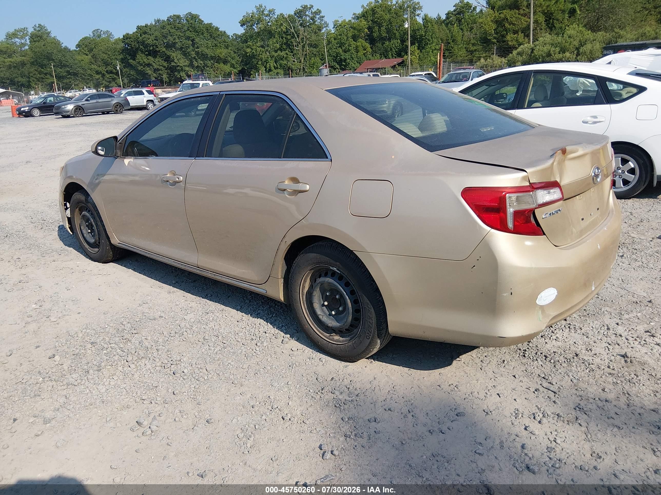 2012 Toyota Camry Le Beige vin: 4T1BF1FK0CU078664