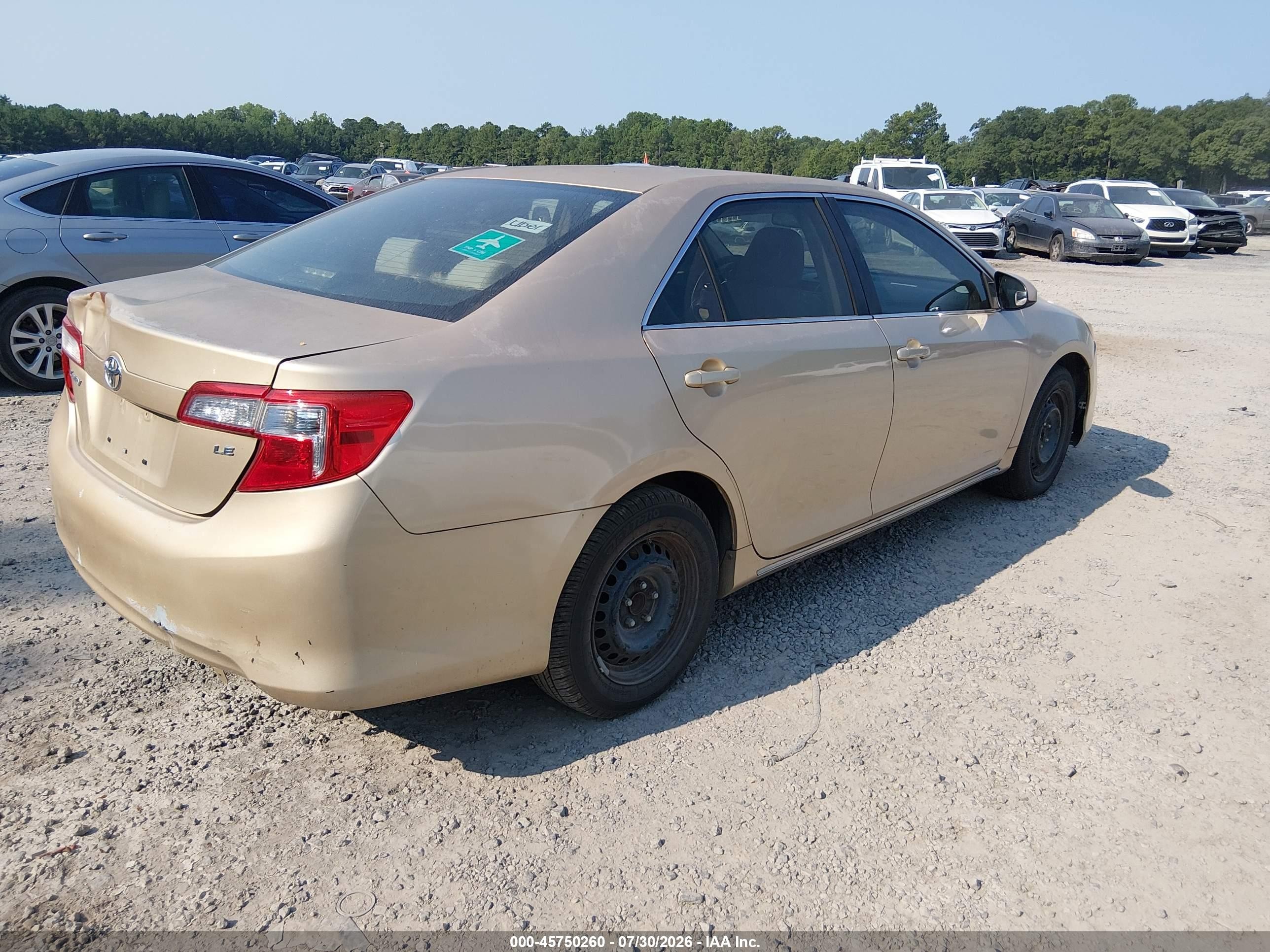 2012 Toyota Camry Le Beige vin: 4T1BF1FK0CU078664