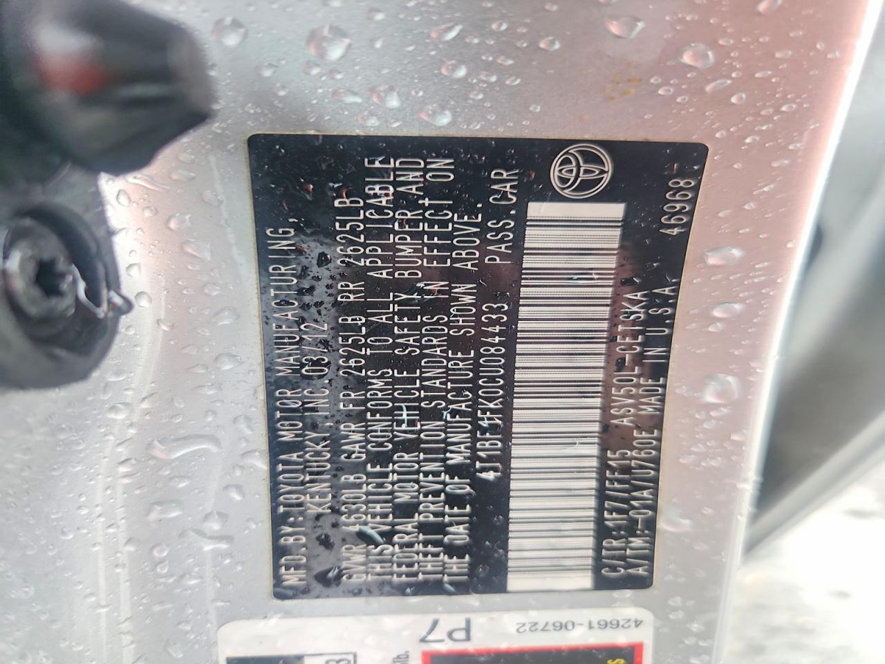 2012 Toyota Camry Se Silver vin: 4T1BF1FK0CU084433