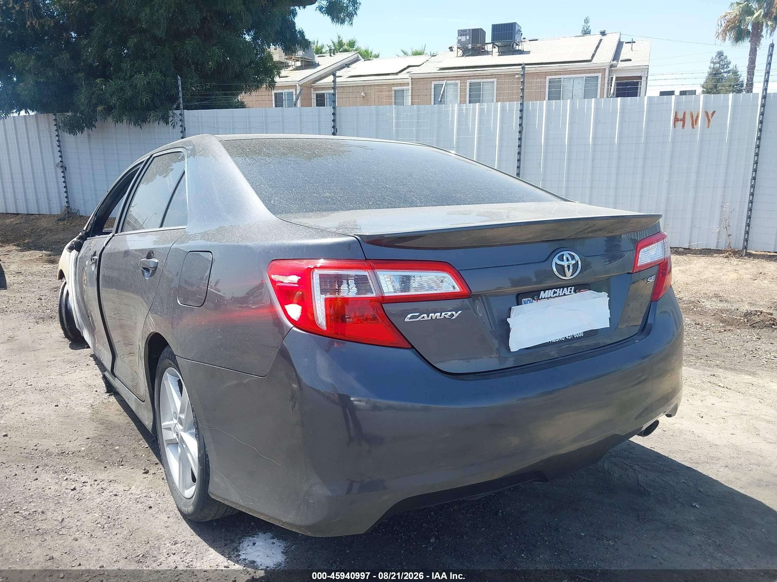2012 Toyota Camry Se Серый vin: 4T1BF1FK0CU181387