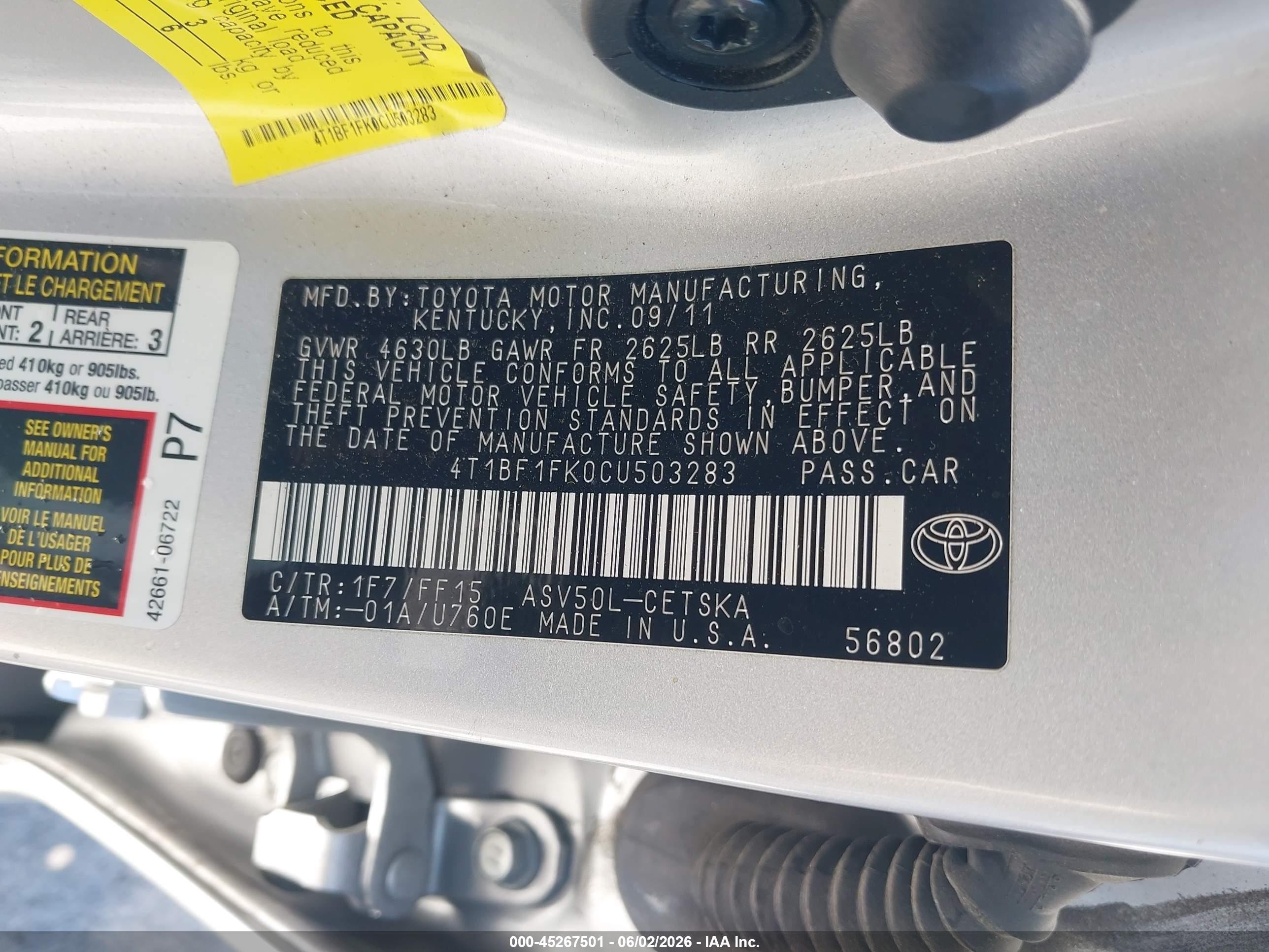 2012 Toyota Camry Se Silver vin: 4T1BF1FK0CU503283