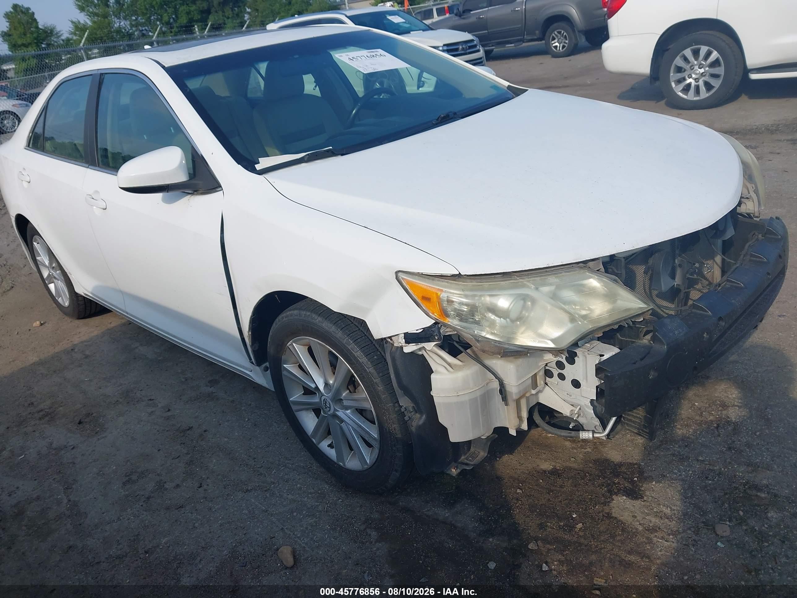 2012 Toyota Camry Xle White vin: 4T1BF1FK0CU515451
