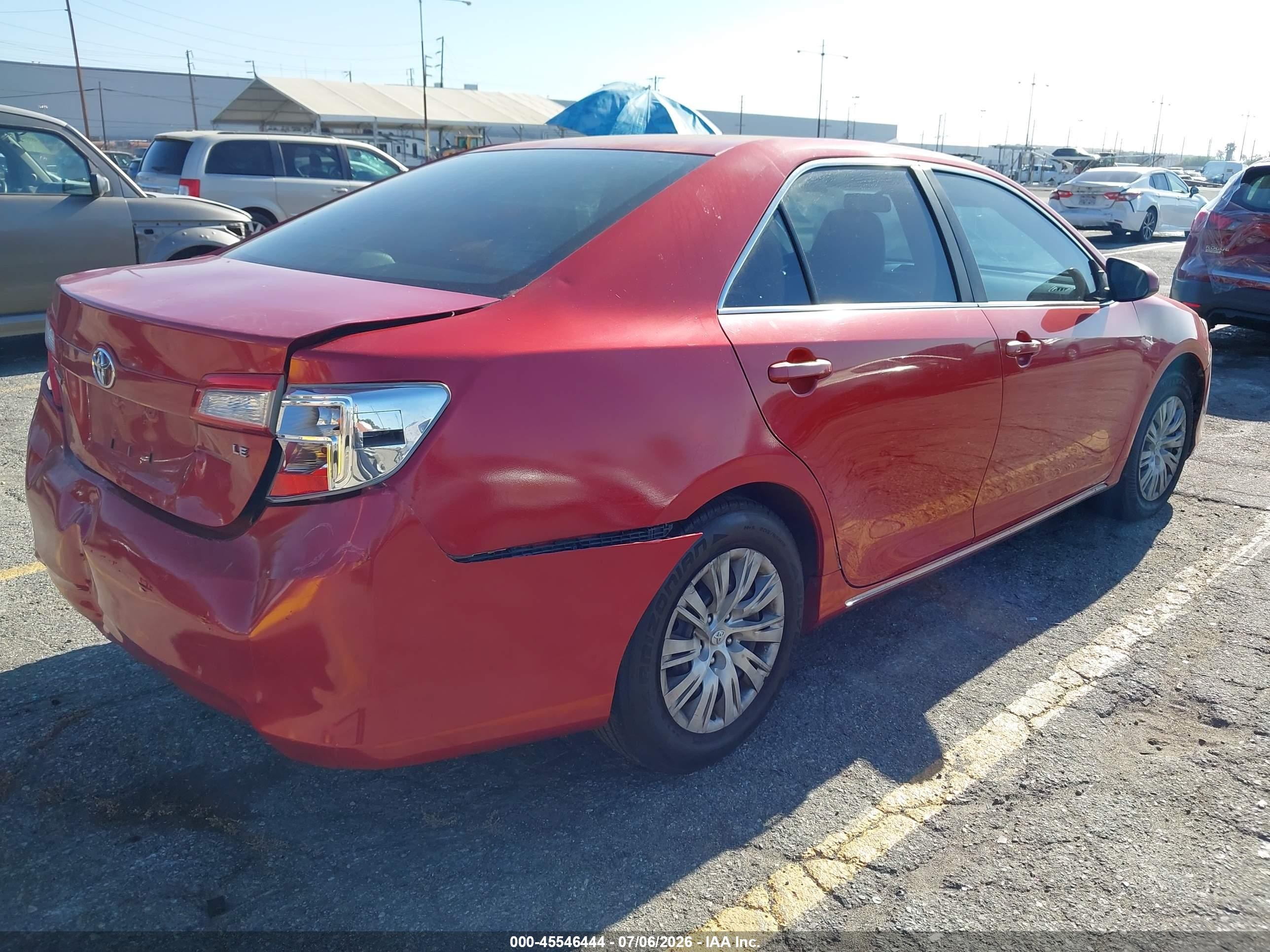 2012 Toyota Camry Le Red vin: 4T1BF1FK0CU537627