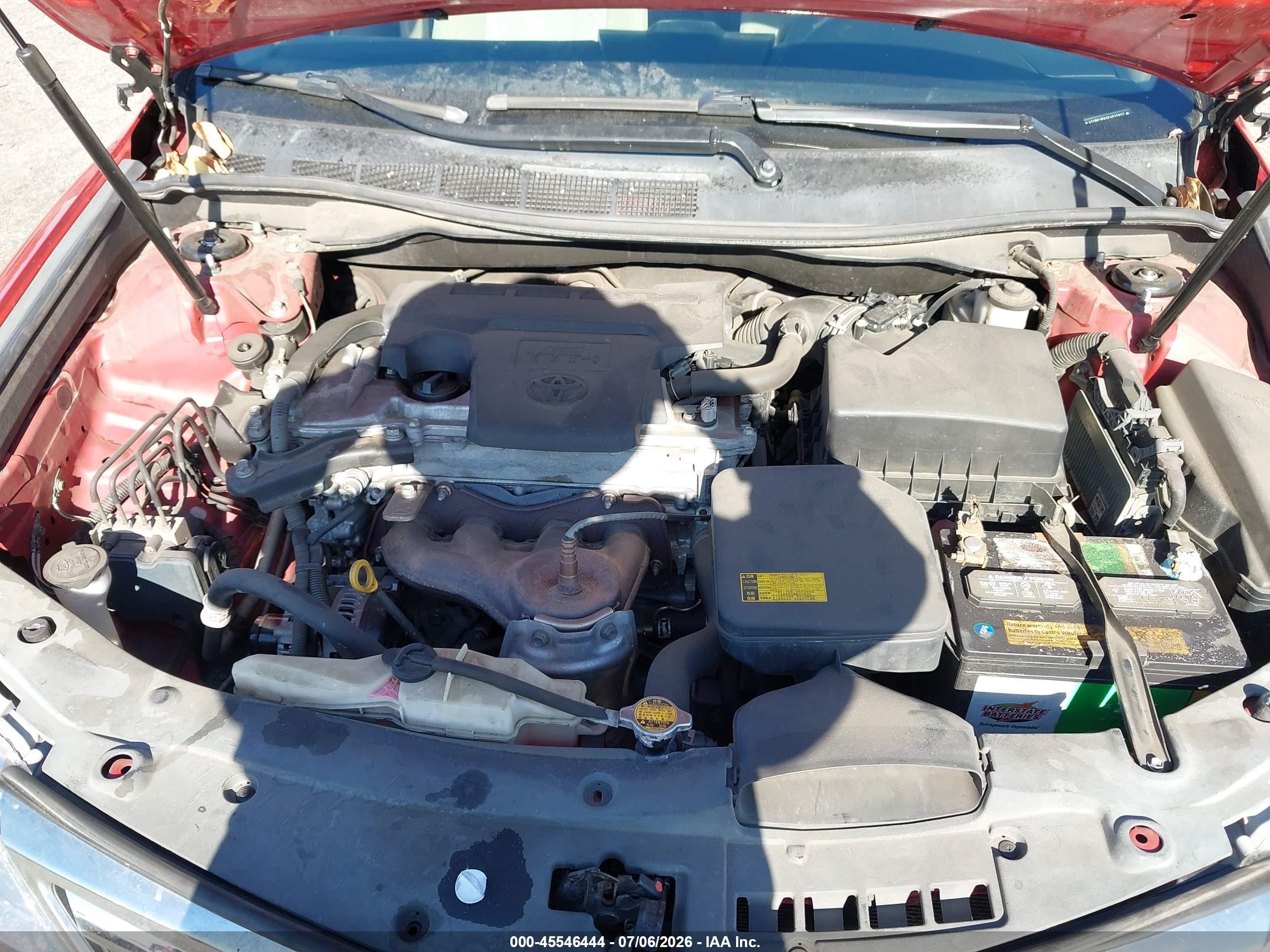 2012 Toyota Camry Le Red vin: 4T1BF1FK0CU537627