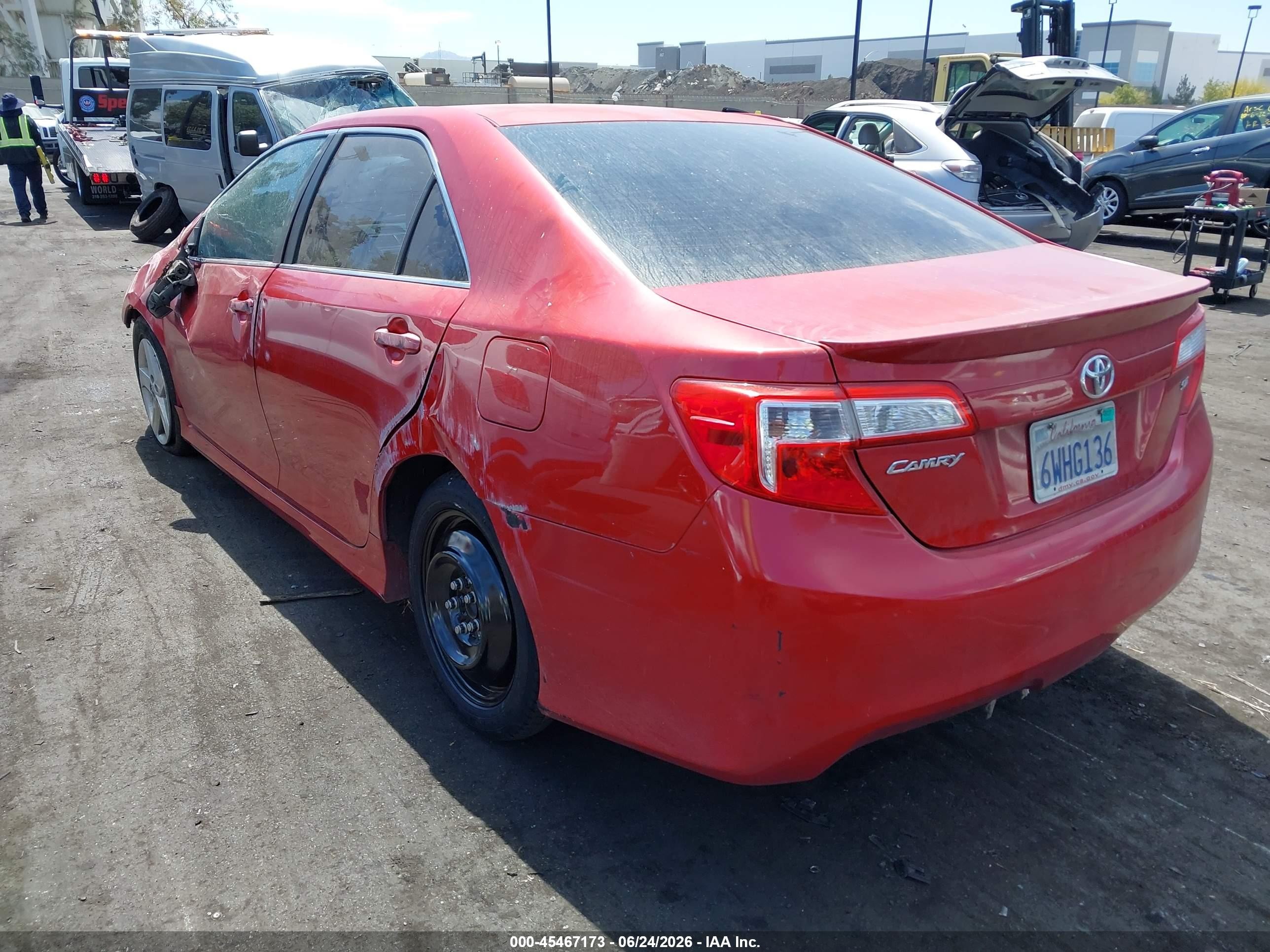 2012 Toyota Camry Se Red vin: 4T1BF1FK0CU583247