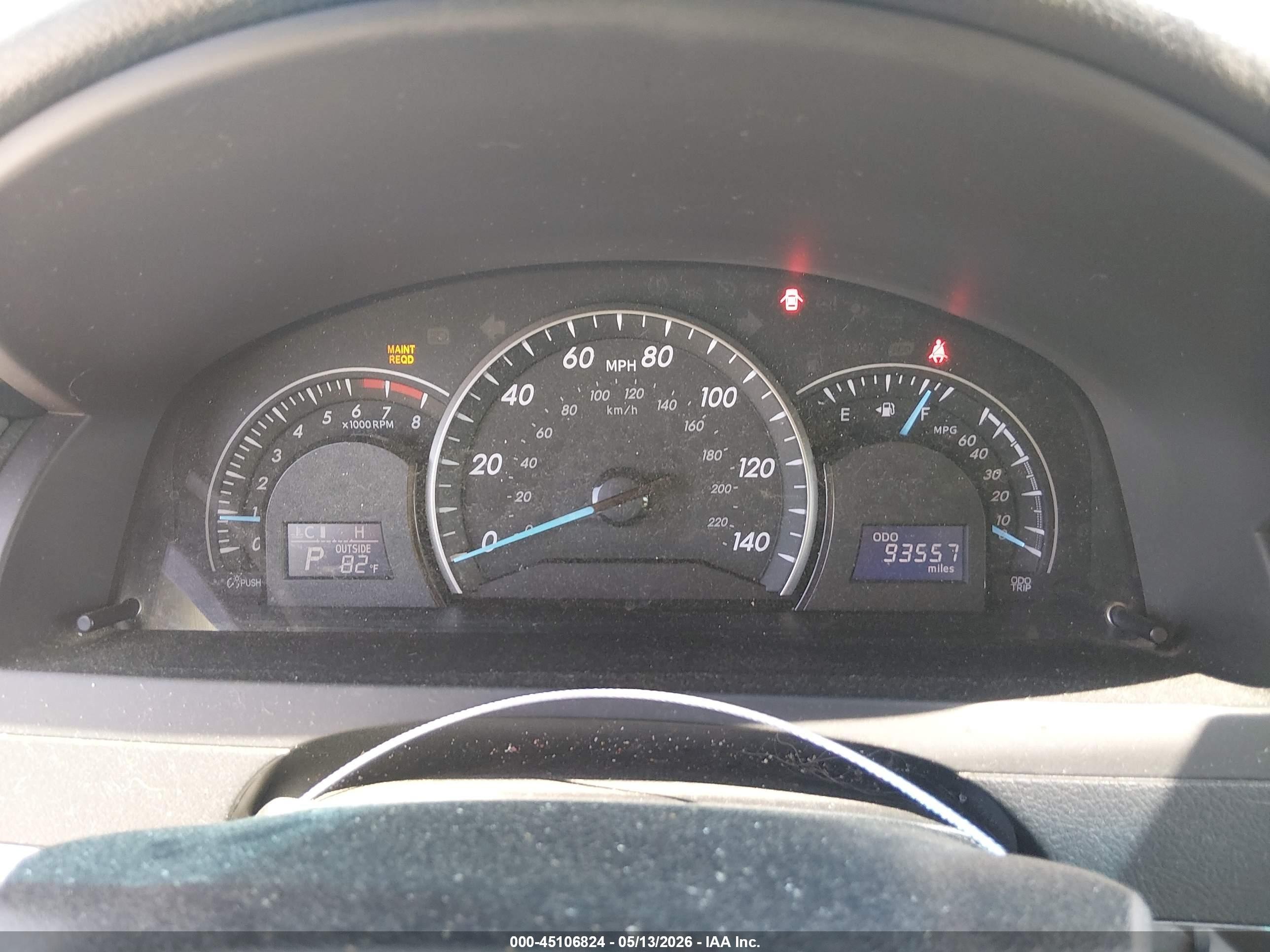 2012 Toyota Camry Le Красный vin: 4T1BF1FK0CU600936