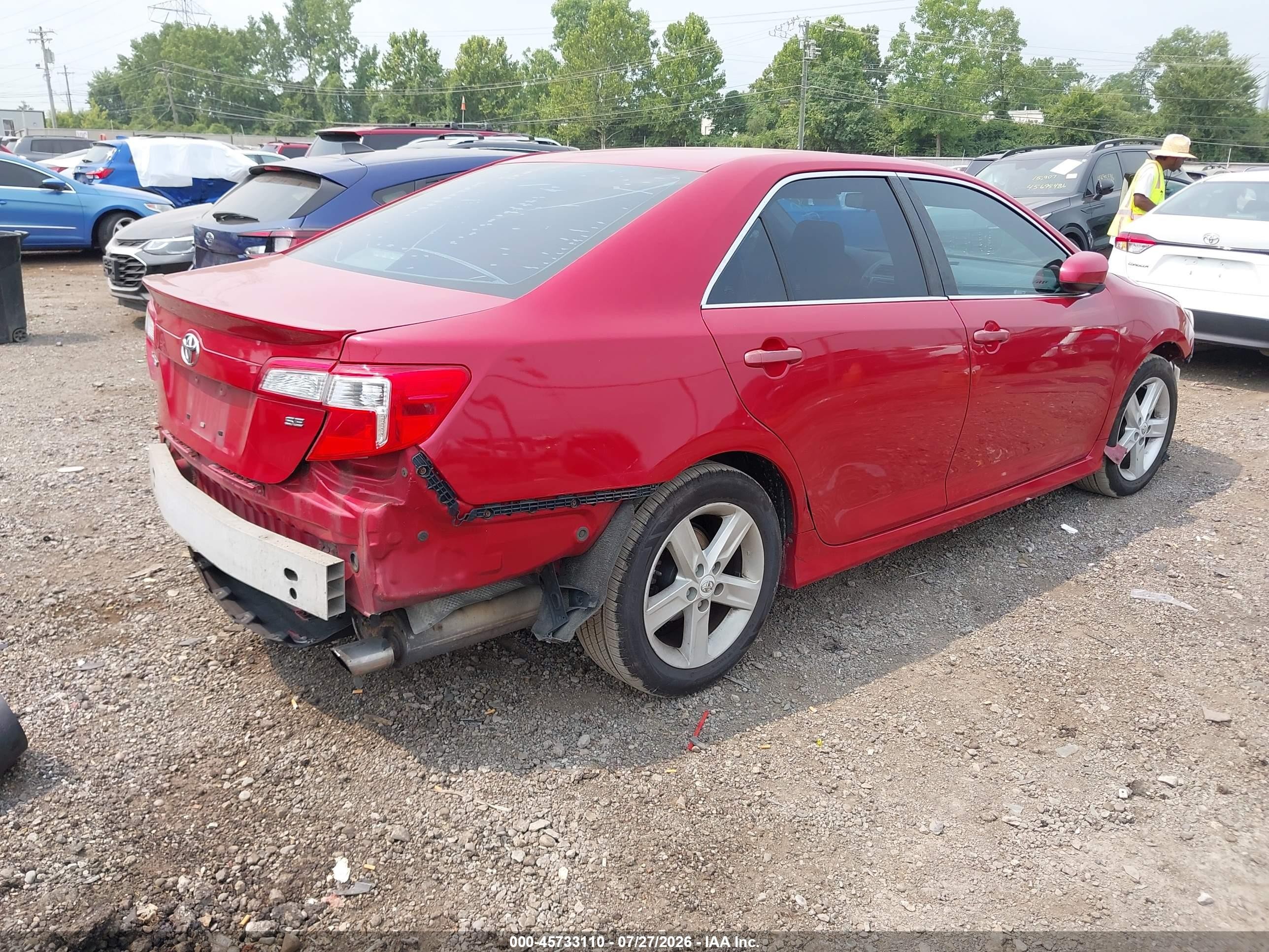 2012 Toyota Camry Se Red vin: 4T1BF1FK0CU615291