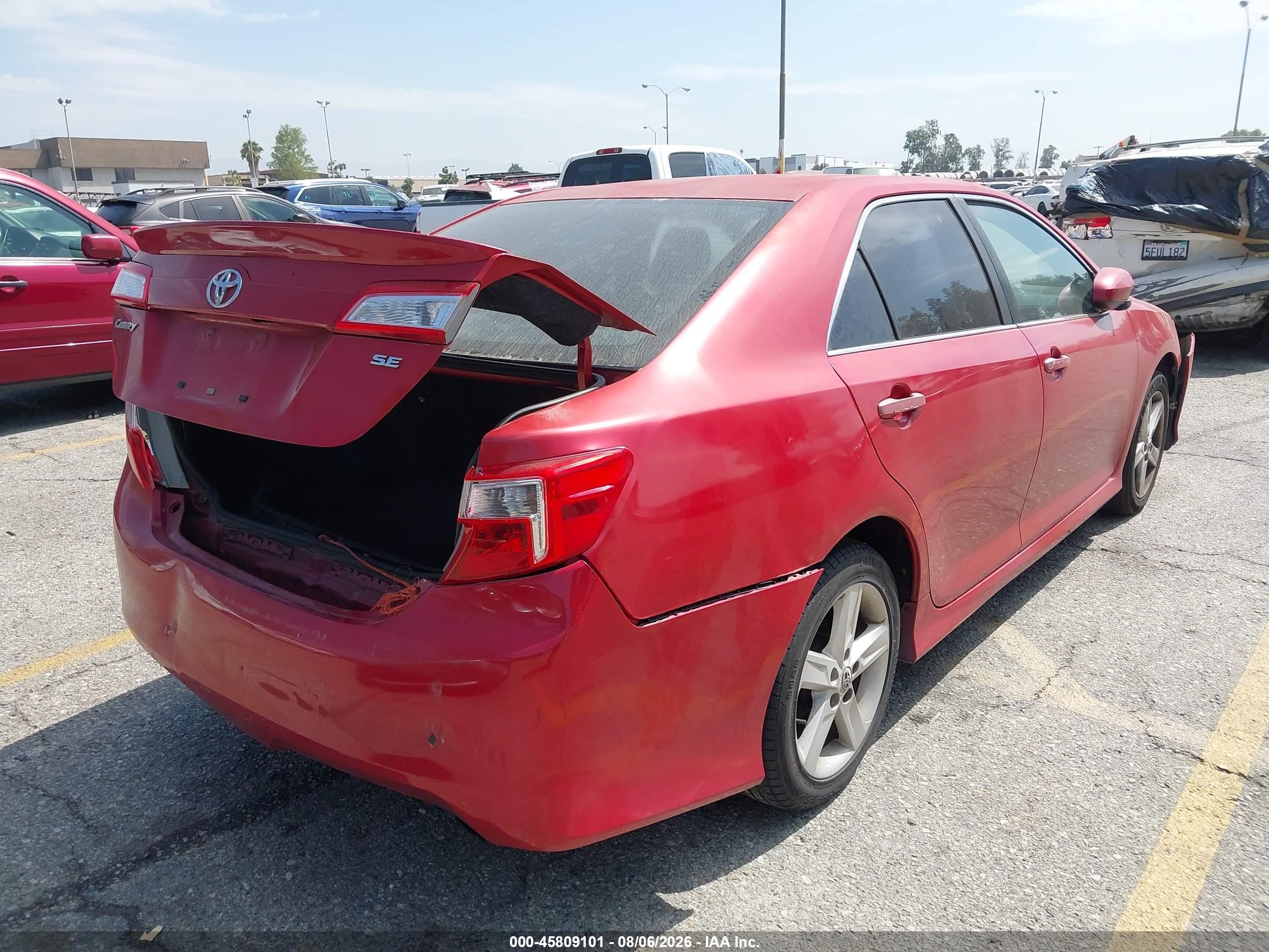 2012 Toyota Camry Se Красный vin: 4T1BF1FK0CU617428