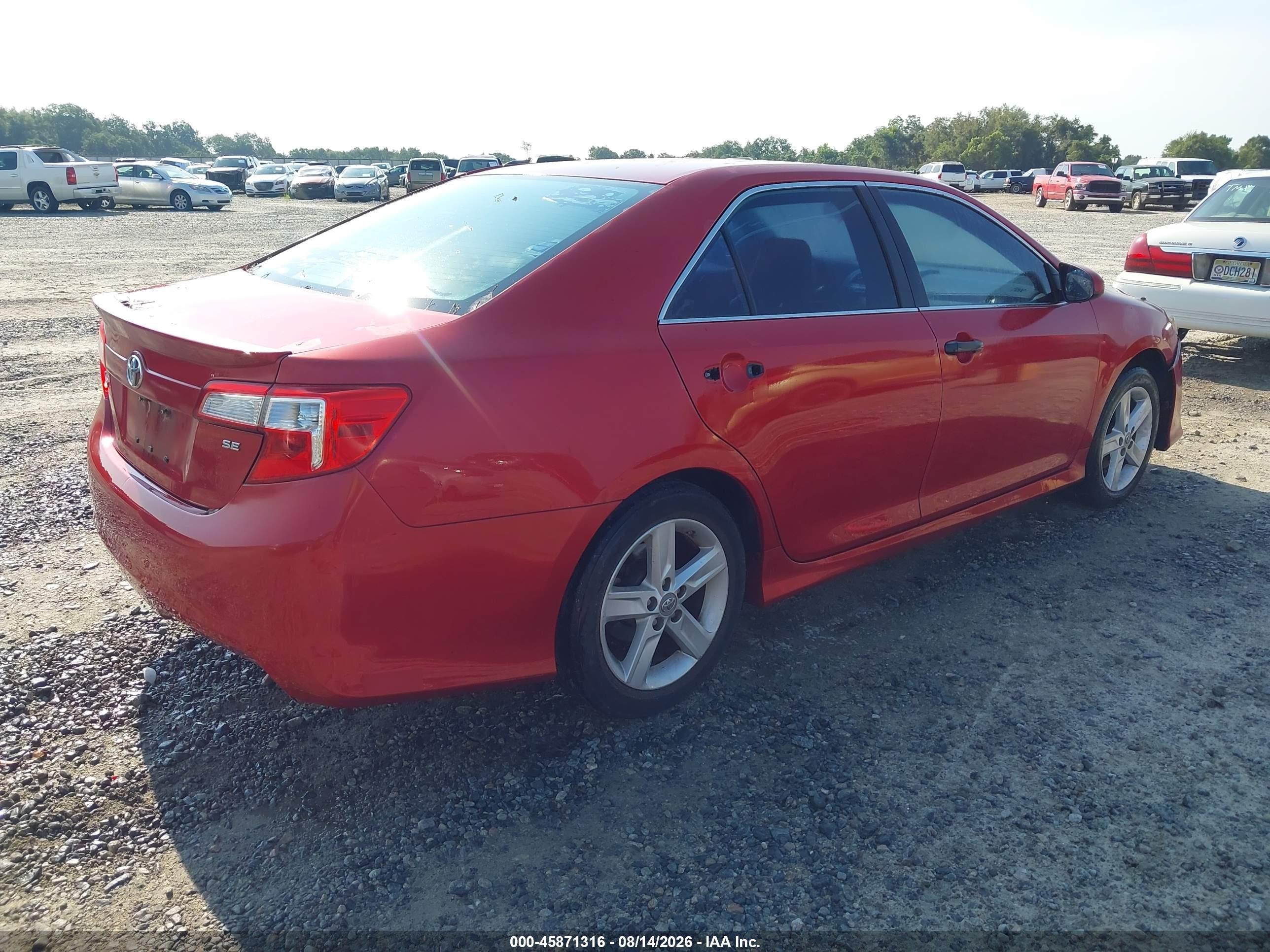 2012 Toyota Camry Se Red vin: 4T1BF1FK0CU628493