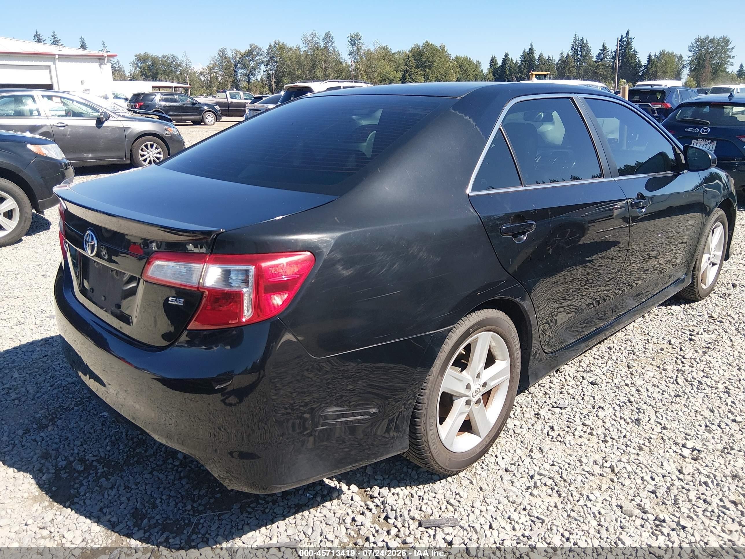2013 Toyota Camry Se Black vin: 4T1BF1FK0DU222831