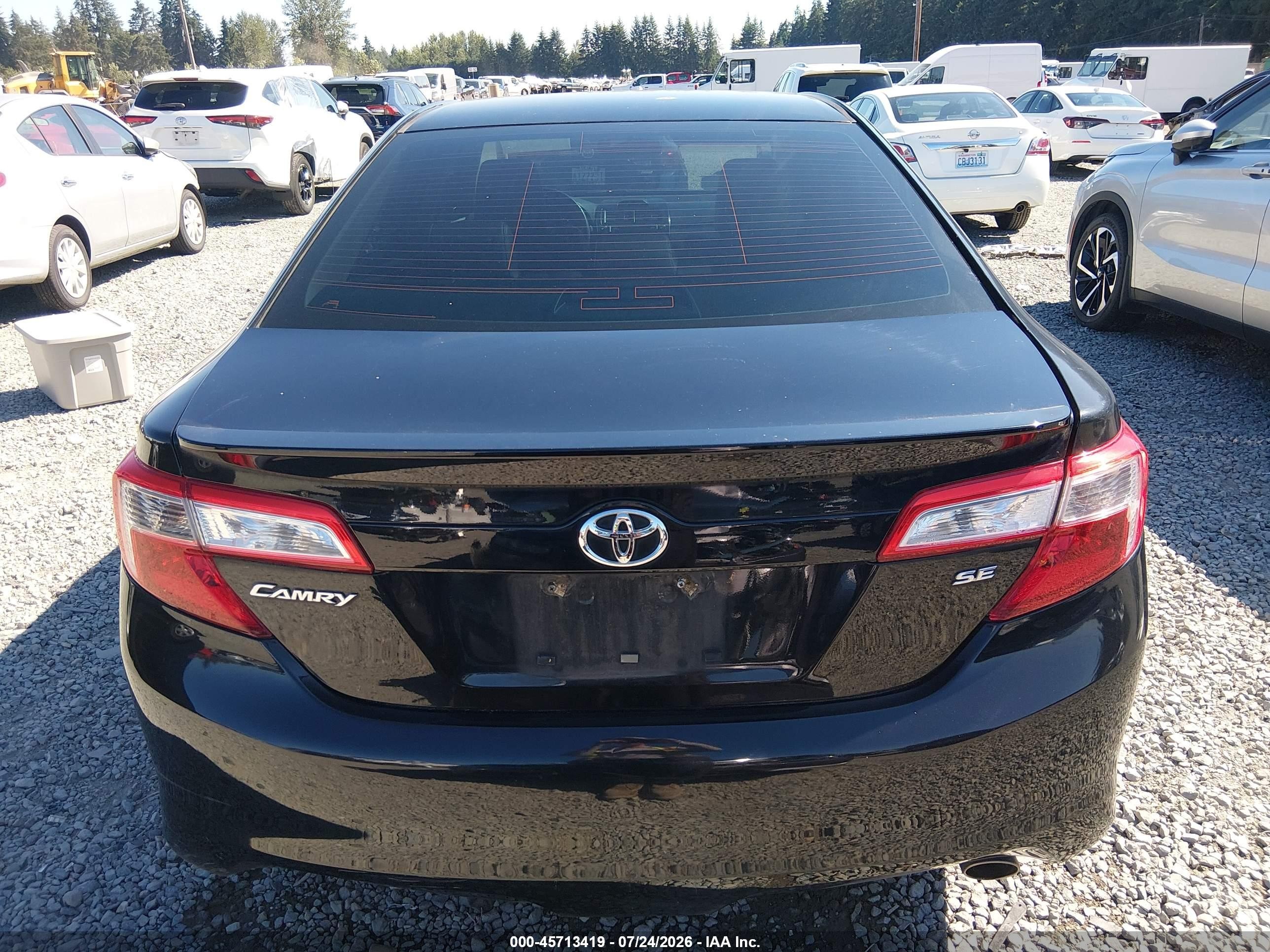 2013 Toyota Camry Se Black vin: 4T1BF1FK0DU222831