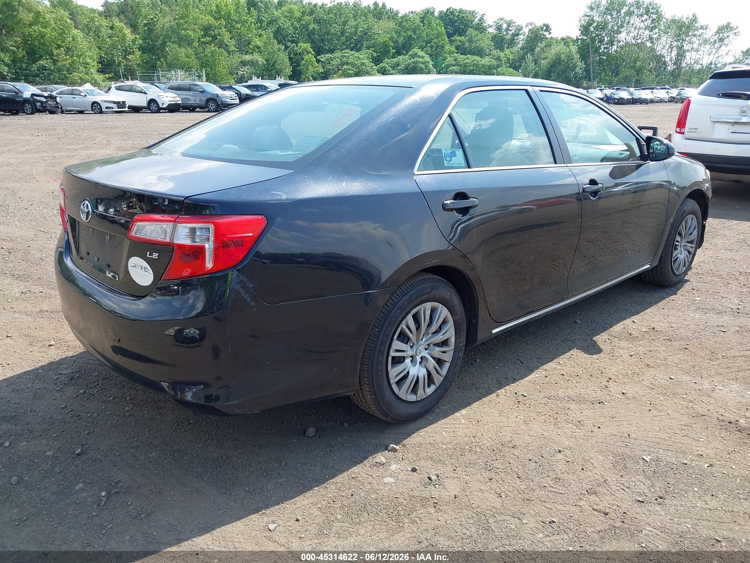2013 Toyota Camry Le Черный vin: 4T1BF1FK0DU296976