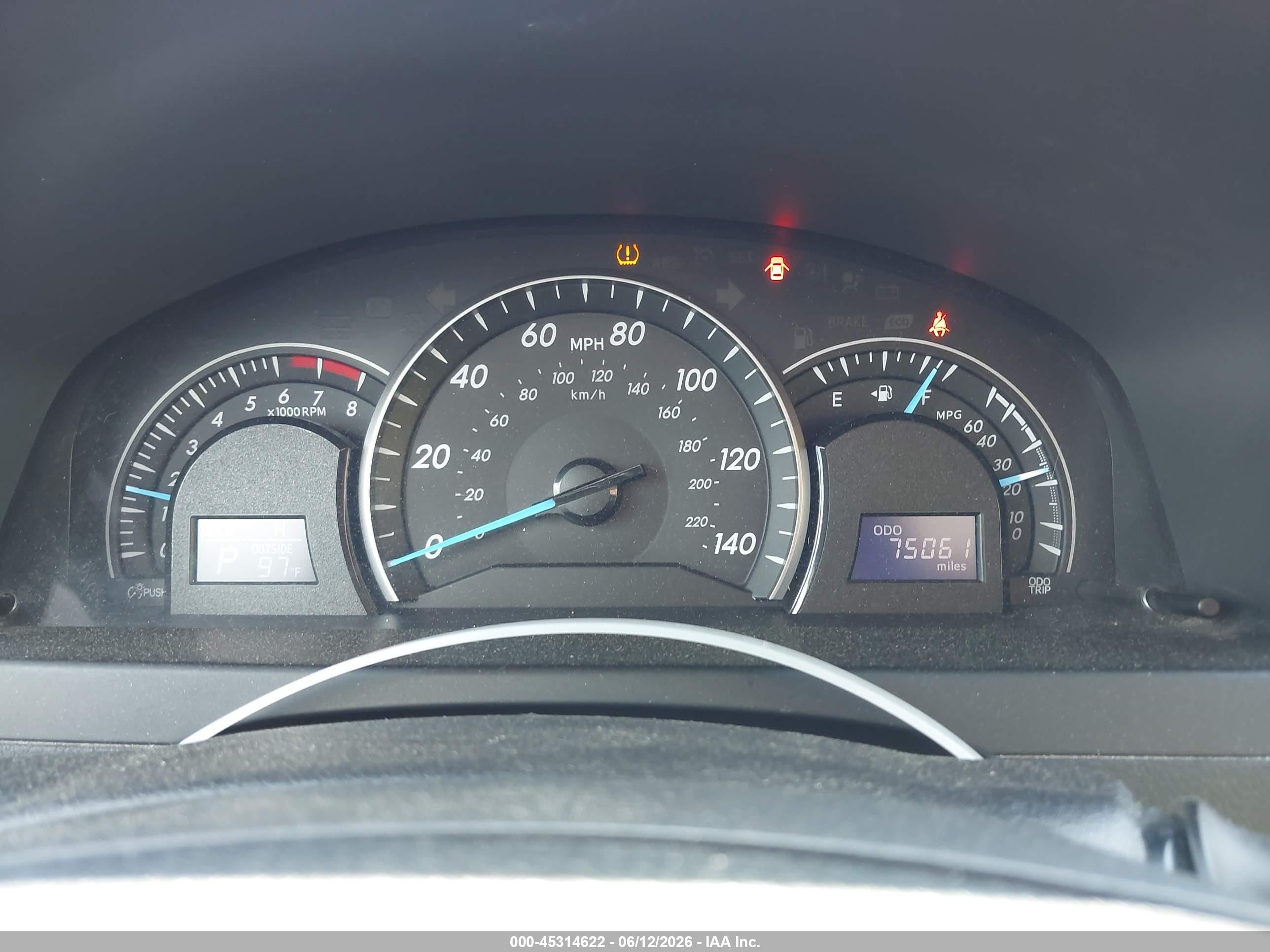 2013 Toyota Camry Le Черный vin: 4T1BF1FK0DU296976